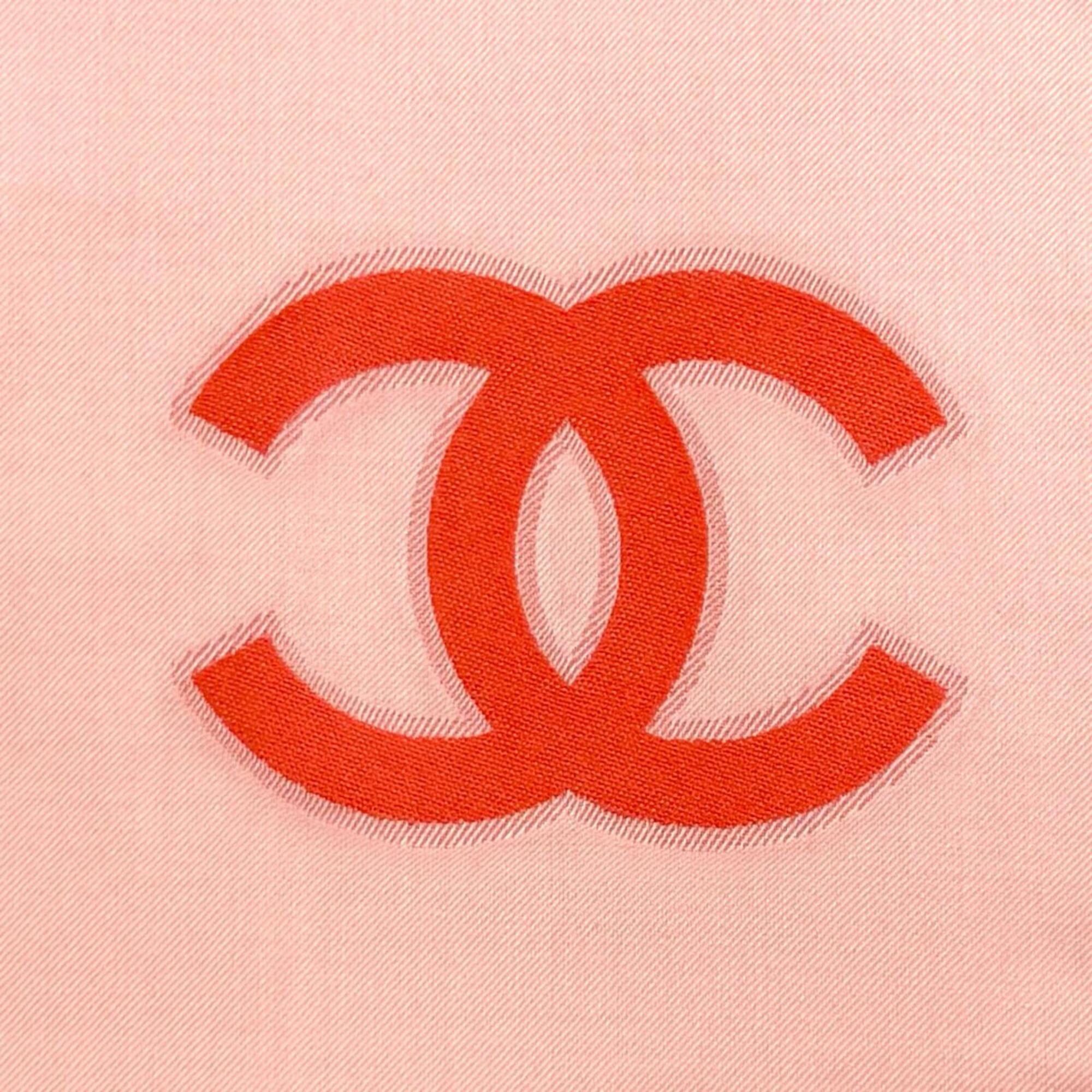 Chanel CHANEL 23C Cashmere Silk Blend Coco Mark Fringe Large Stole/Scarf Shawl Pink Made in Italy Women's with Box Size ONE SIZE - 10 Thumbnail