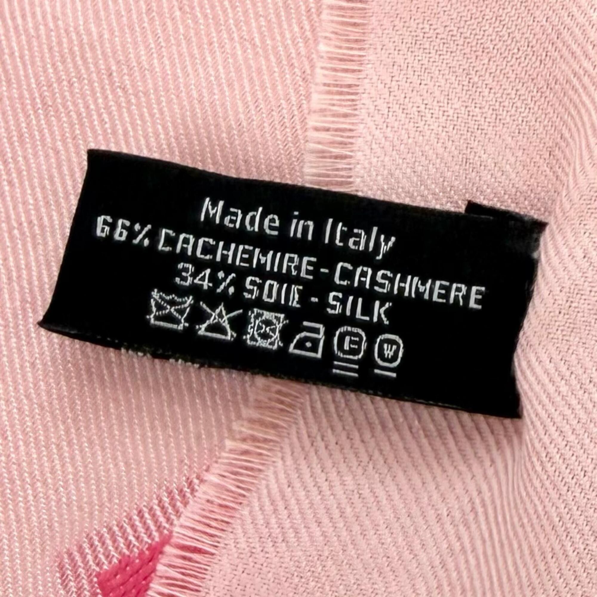 Chanel CHANEL 23C Cashmere Silk Blend Coco Mark Fringe Large Stole/Scarf Shawl Pink Made in Italy Women's with Box Size ONE SIZE - 12 Thumbnail