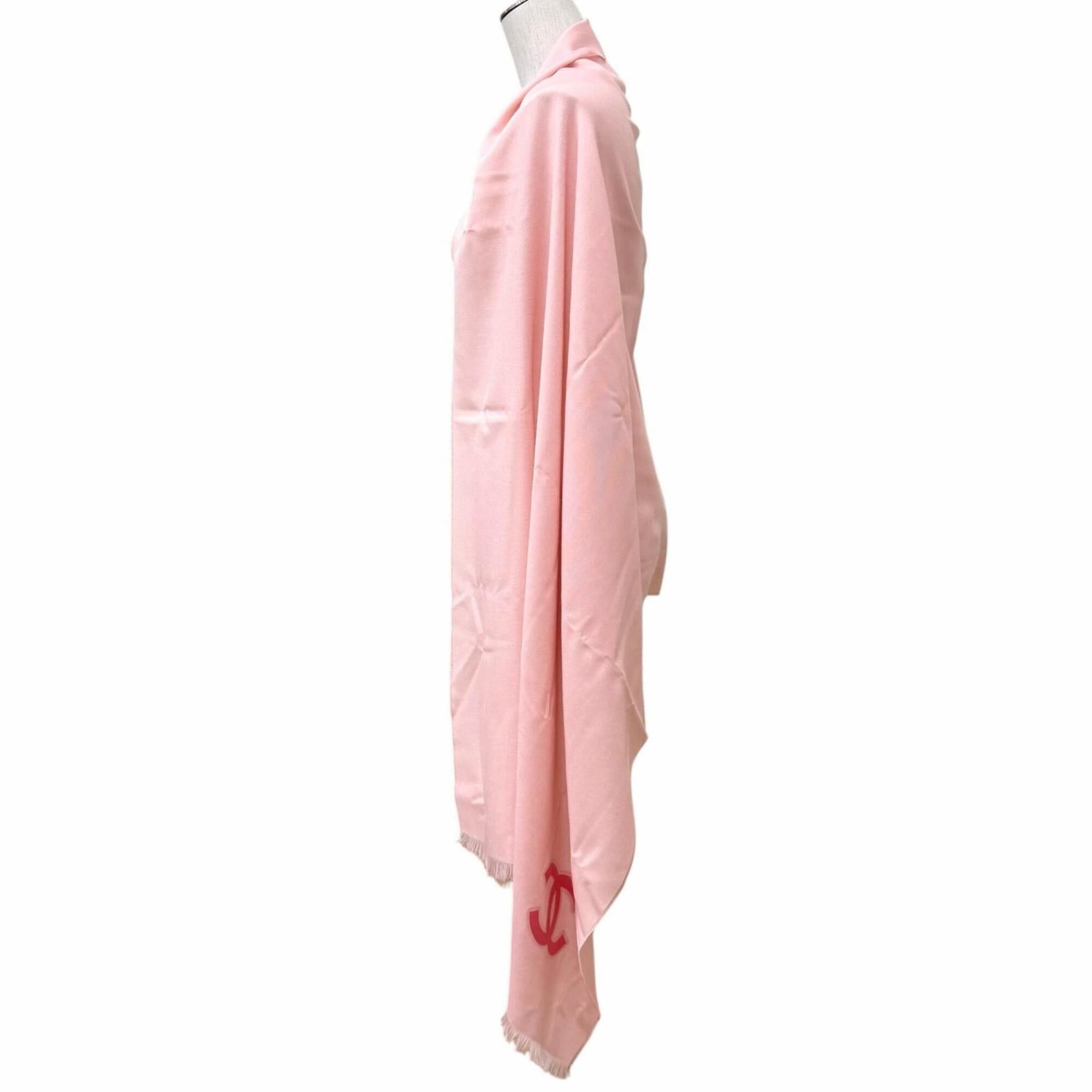 Chanel CHANEL 23C Cashmere Silk Blend Coco Mark Fringe Large Stole/Scarf Shawl Pink Made in Italy Women's with Box Size ONE SIZE - 6 Thumbnail