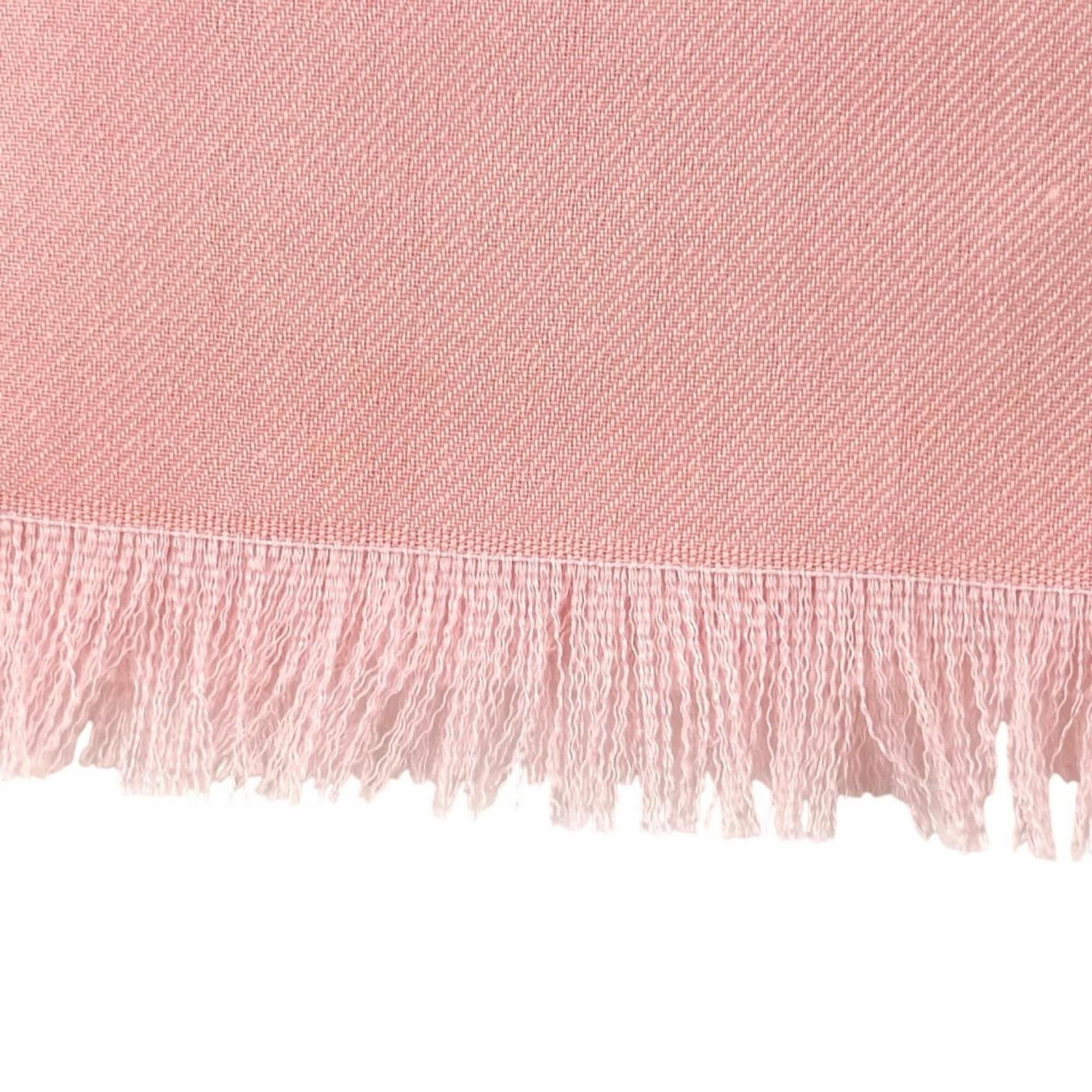 Chanel CHANEL 23C Cashmere Silk Blend Coco Mark Fringe Large Stole/Scarf Shawl Pink Made in Italy Women's with Box Size ONE SIZE - 4 Thumbnail