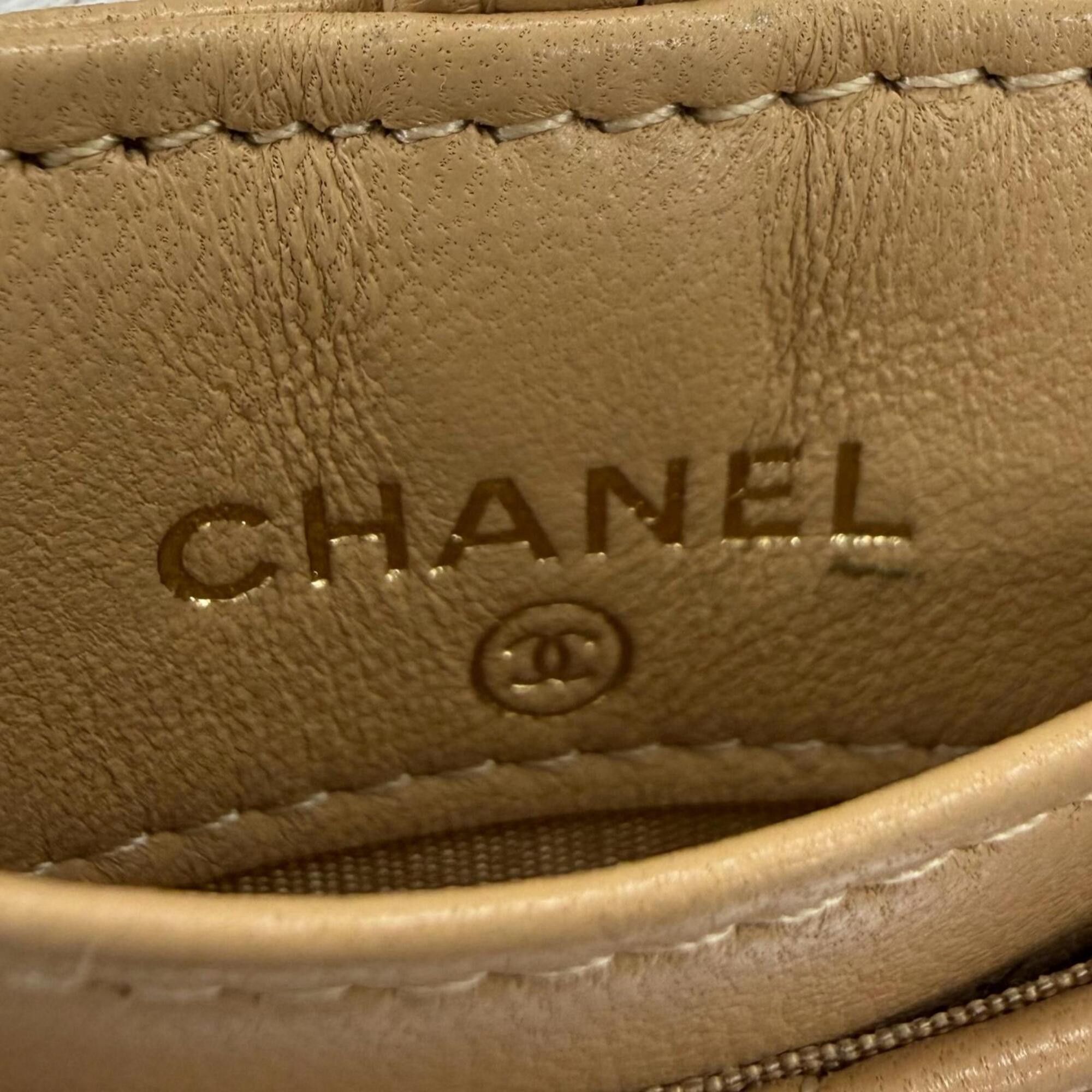 Chanel CHANEL AP0711 Lambskin Coco Mark Matelassé Card Case with Chain Shoulder Strap, Beige, Gold Hardware, Made in Italy, Women's, Box and Dust Bag. Size ONE SIZE - 9 Thumbnail