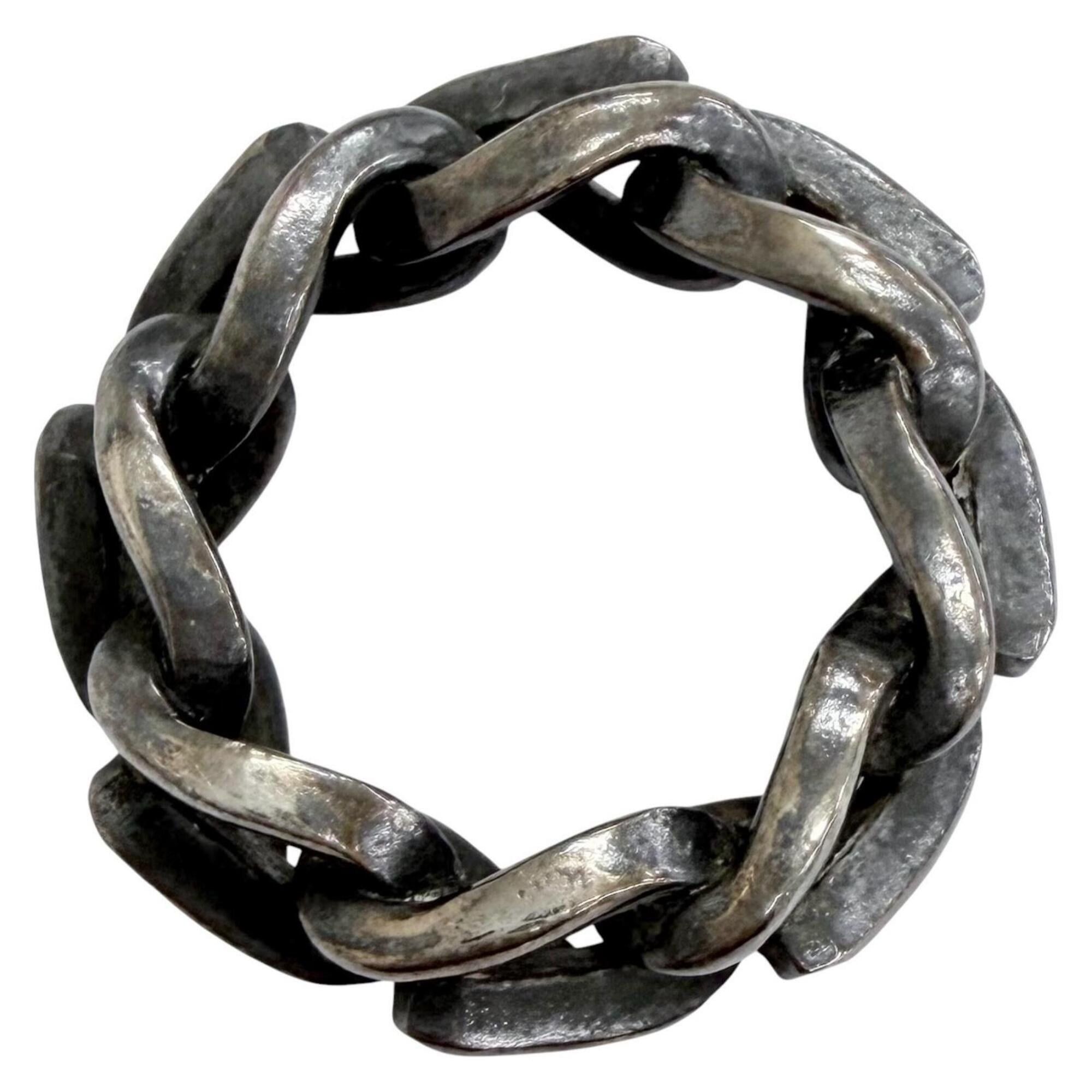 Tiffany & Co. TIFFANY&Co. Tiffany Forge Link Ring, AG925 sterling silver, antique finish, current model, 50 weight 12.08g, women's ring, highly recommended! Size ONE SIZE - 5 Thumbnail