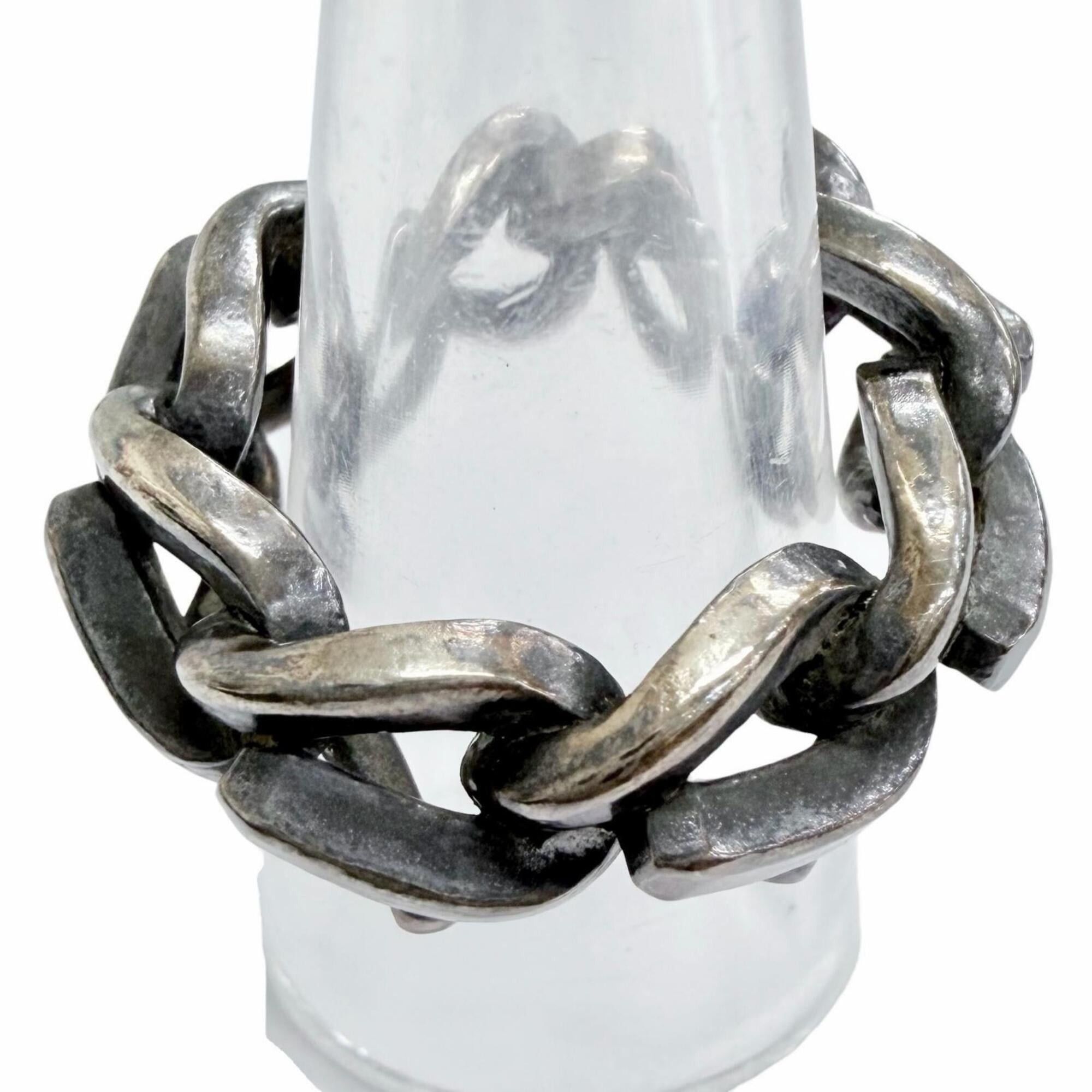 Tiffany & Co. TIFFANY&Co. Tiffany Forge Link Ring, AG925 sterling silver, antique finish, current model, 50 weight 12.08g, women's ring, highly recommended! Size ONE SIZE - 4 Thumbnail
