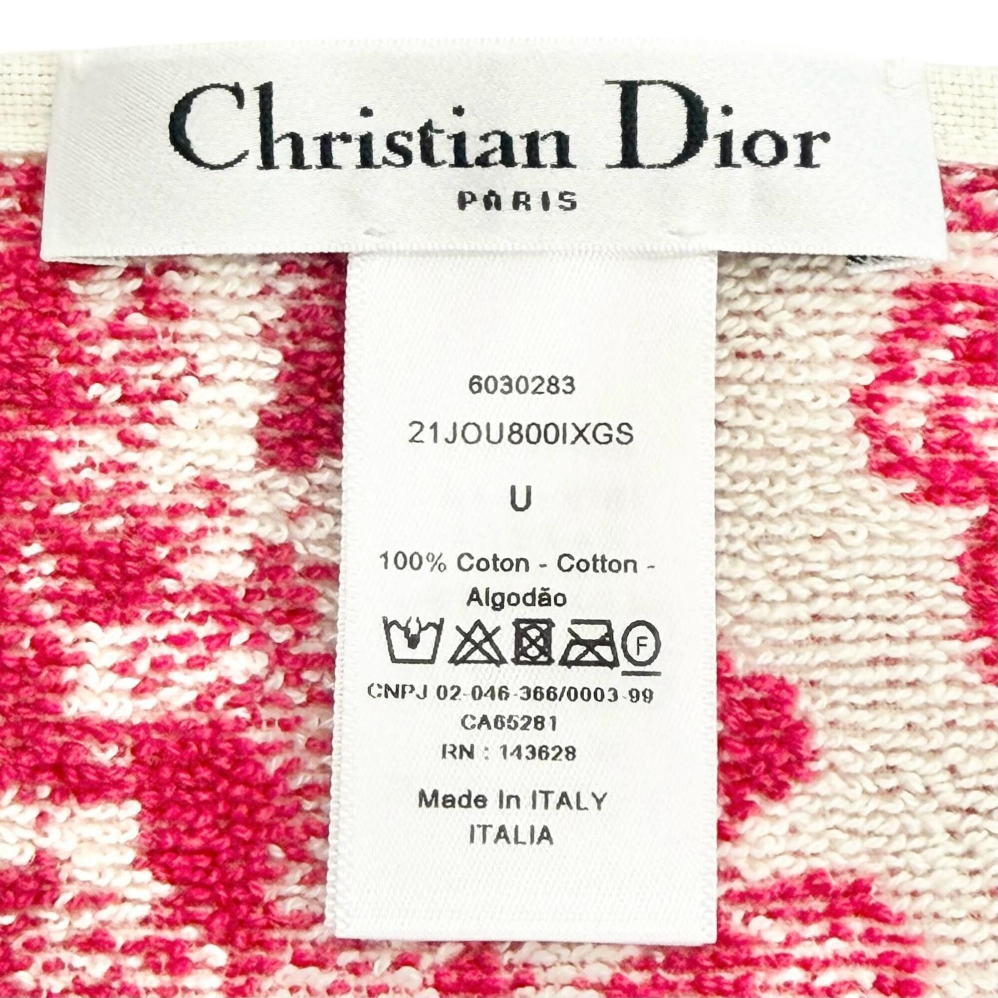Dior Christian Dior 21JOU800IXGS Reverse Toile Toujours 100% Cotton Logo Fringe Bath Towel Beach Blanket Burgundy Made in Italy Authentic Women's Size ONE SIZE - 6 Thumbnail