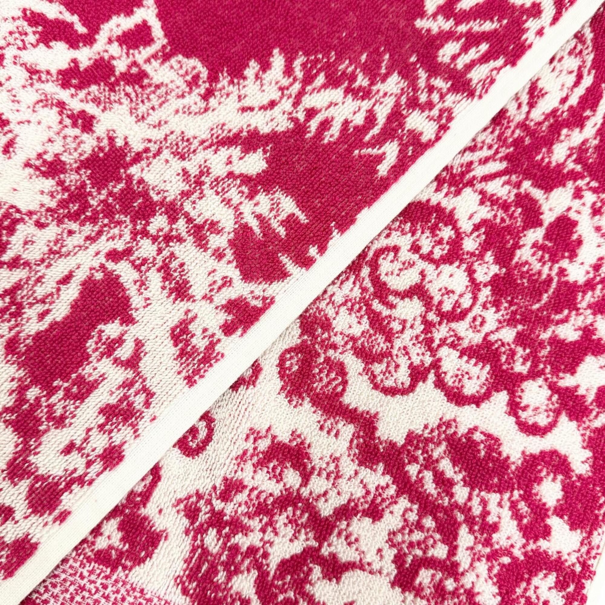 Dior Christian Dior 21JOU800IXGS Reverse Toile Toujours 100% Cotton Logo Fringe Bath Towel Beach Blanket Burgundy Made in Italy Authentic Women's Size ONE SIZE - 3 Thumbnail
