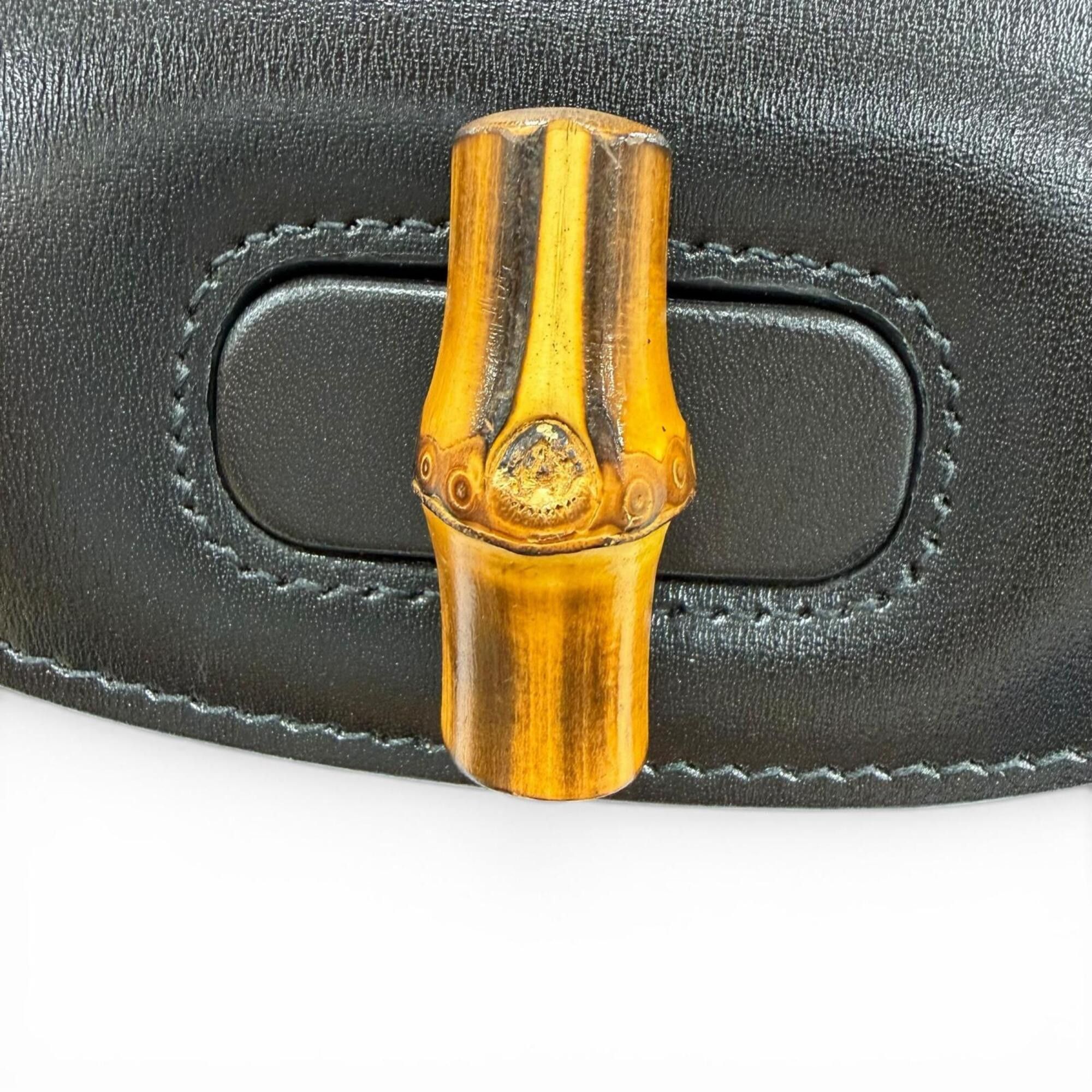 Gucci GUCCI 686864 Gucci Bamboo 1947 Mini Bag Leather 2-Way Handbag Shoulder Black Made in Italy Women's Size ONE SIZE - 10 Thumbnail