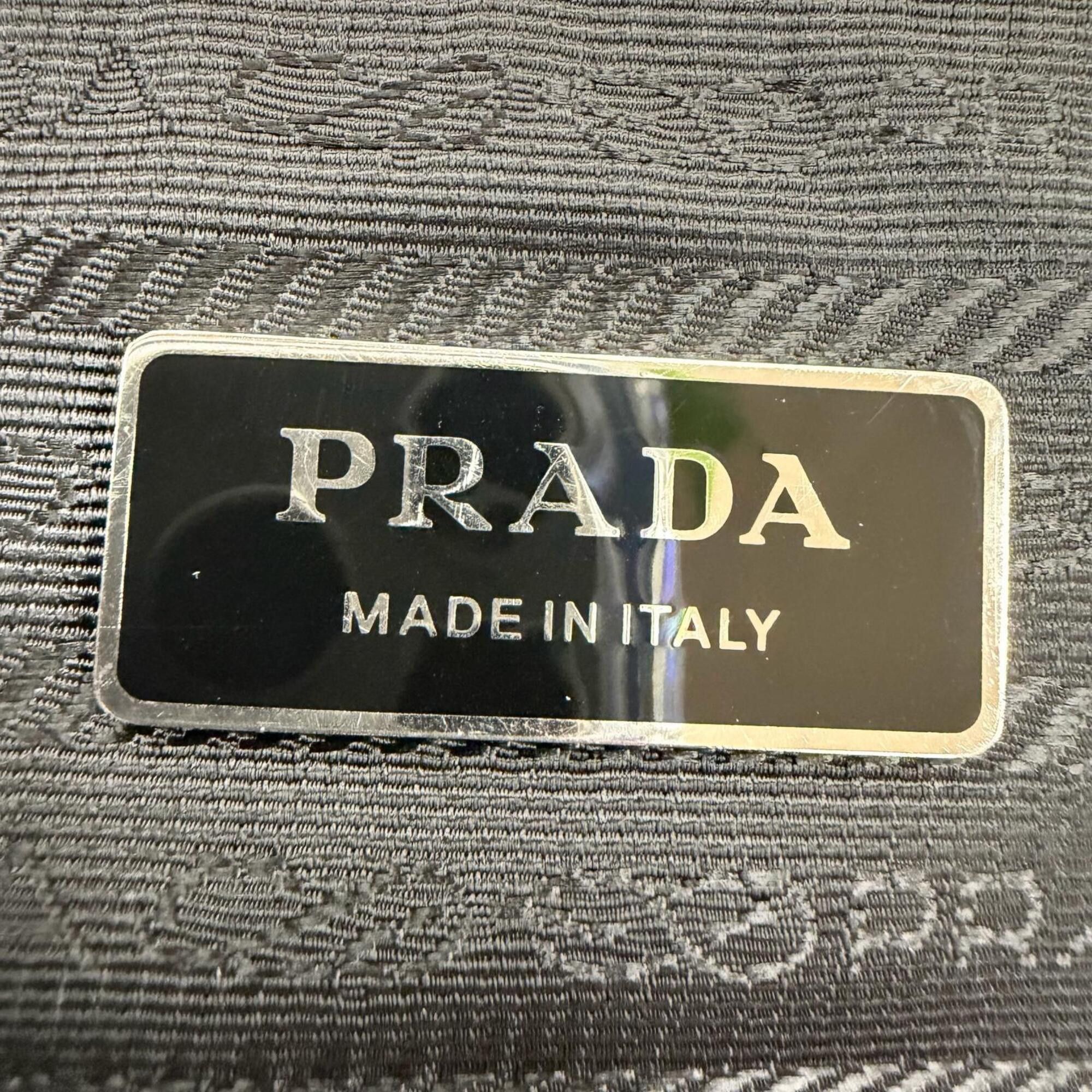Prada PRADA 1BG130 Terry Tote Bag with Triangle Logo Plate, Dark Navy, Made in Italy, Women's Size ONE SIZE - 10 Thumbnail