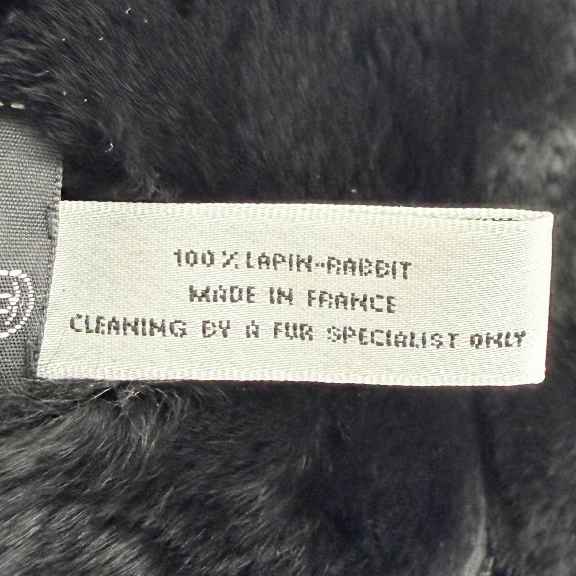 Chanel CHANEL Coco Mark Lapin Fur Wristband Bangle Bracelet, Black & White, Made in France, Women's, Comes with Box, Highly Recommended! Size ONE SIZE - 8 Thumbnail
