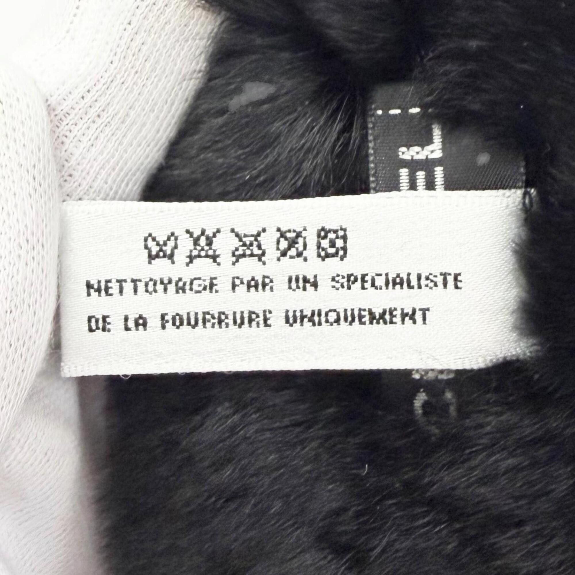 Chanel CHANEL Coco Mark Lapin Fur Wristband Bangle Bracelet, Black & White, Made in France, Women's, Comes with Box, Highly Recommended! Size ONE SIZE - 9 Thumbnail
