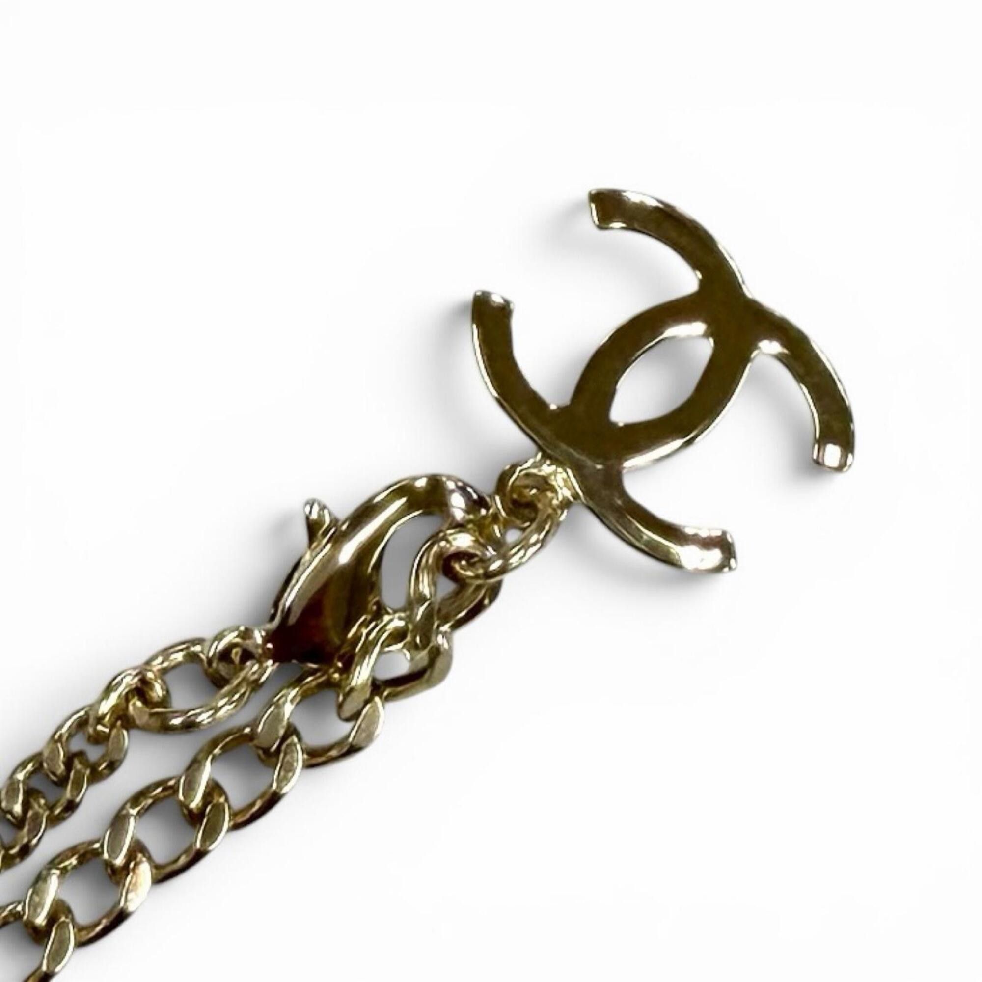 Chanel CHANEL B25 Coco Mark Pearl Heart Pendant Necklace, Black, White, Gold Hardware, Made in Italy, Women's, with Box and Dust Bag. Size ONE SIZE - 7 Thumbnail