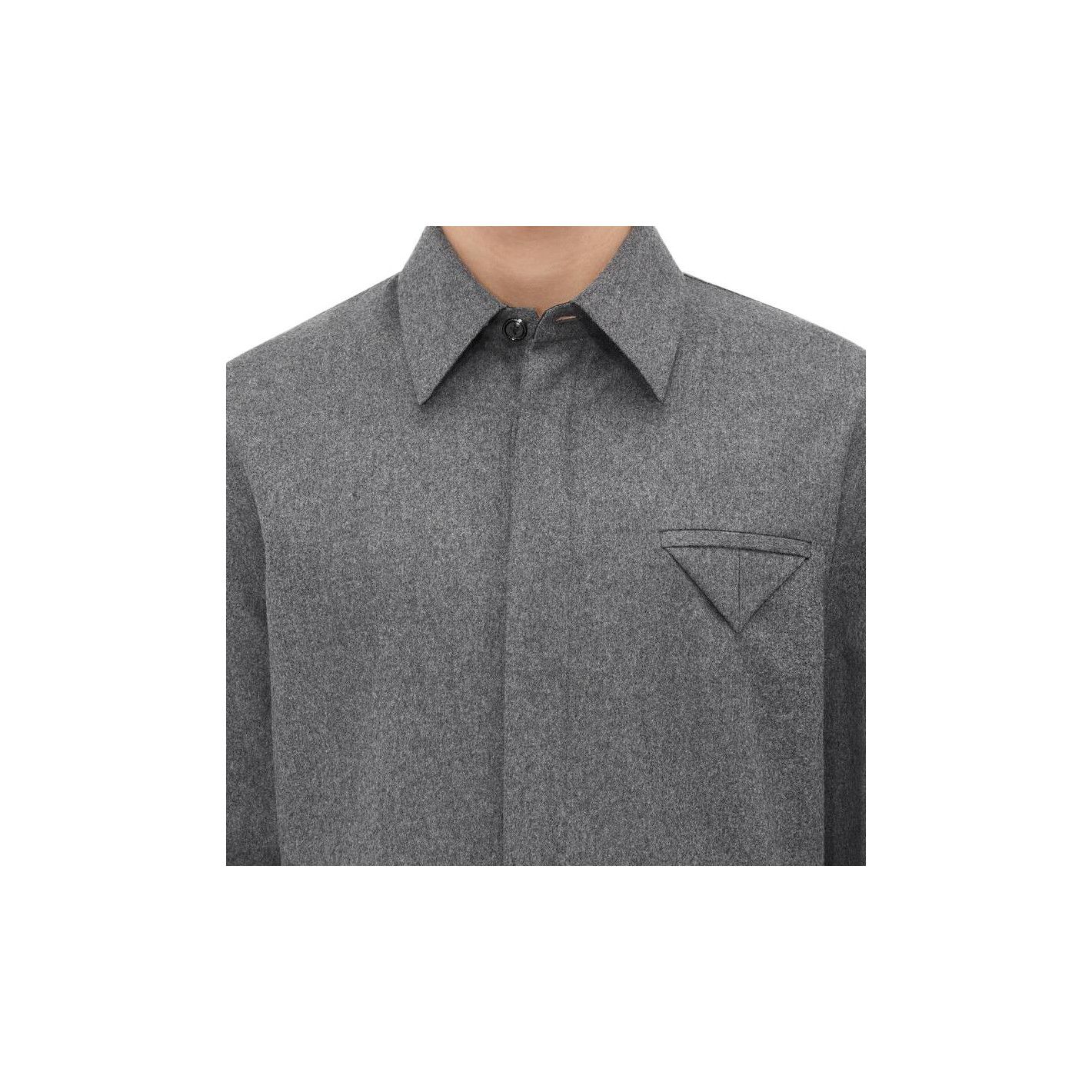 Bottega Veneta Bottega Veneta Triangle Patch Wool Shirt Size M Size US M / EU 48-50 / 2 - 12 Thumbnail