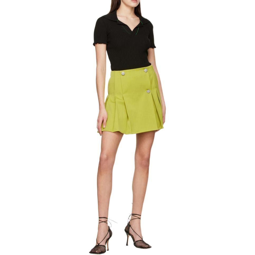 Bottega Veneta Bottega Veneta Green Wool Pleated Mini Skirt Size 40 Size 27" / US 4 / IT 40 - 6 Thumbnail