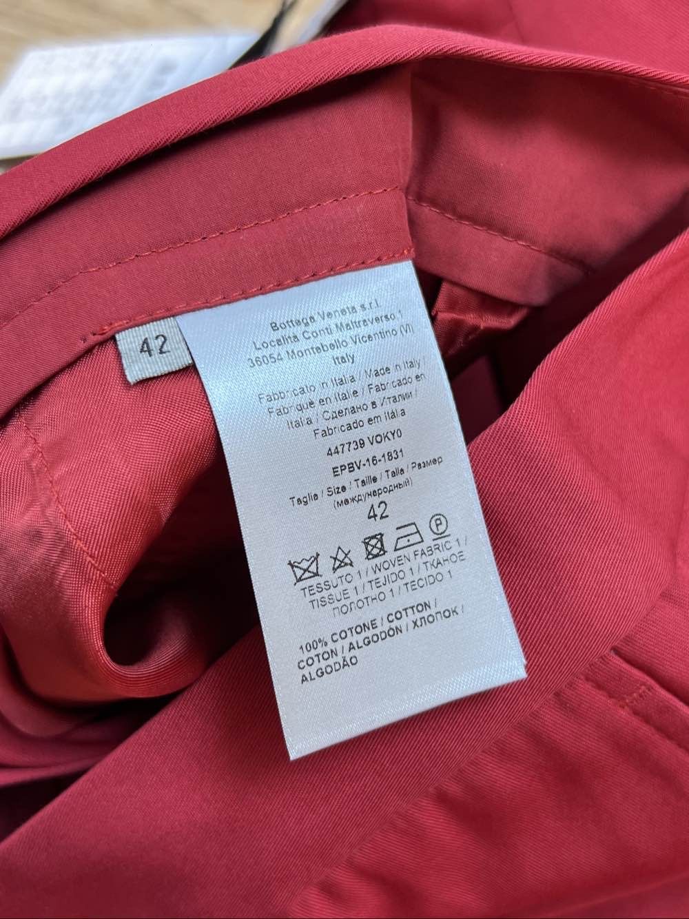 Bottega Veneta Bottega Veneta Red Cotton Pants Size 42 Size 28" / US 6 / IT 42 - 4 Thumbnail