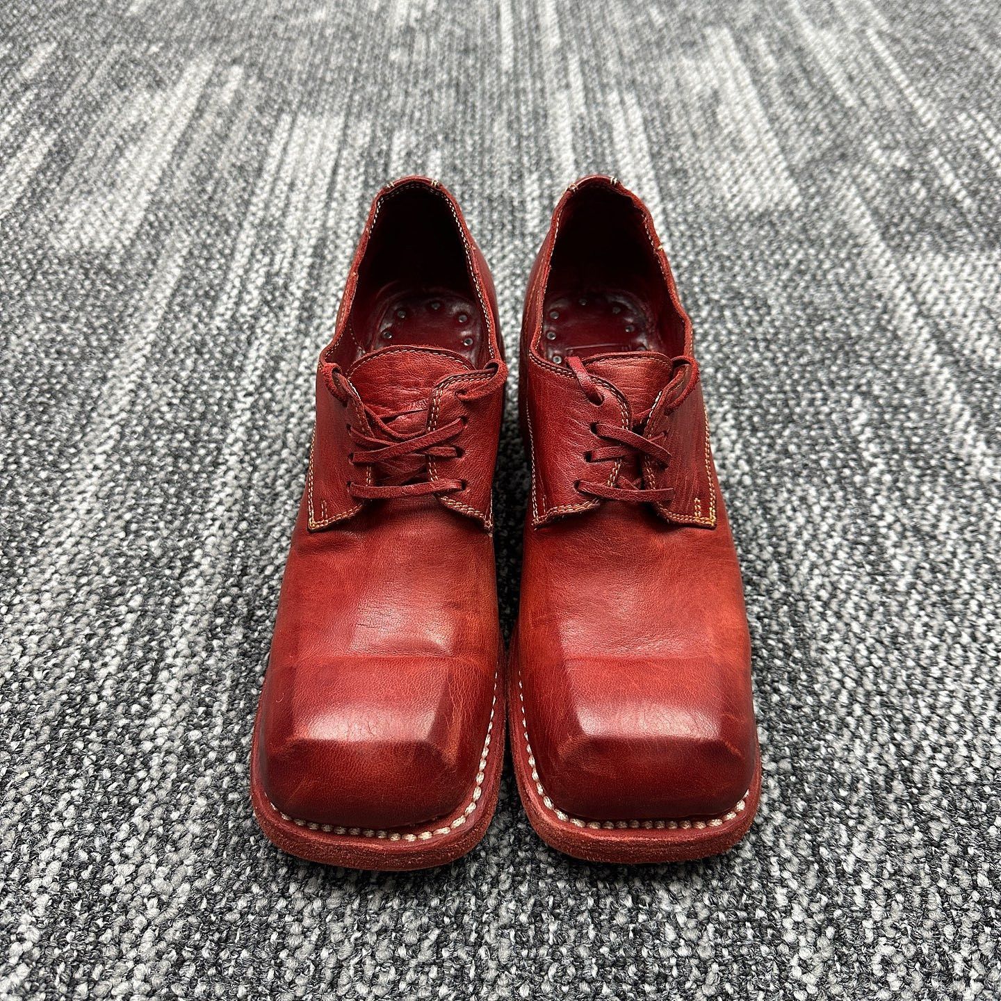 Guidi Guidi Red Leather Derby Heels Size 36 Size US 6 / IT 36 - 2 Thumbnail