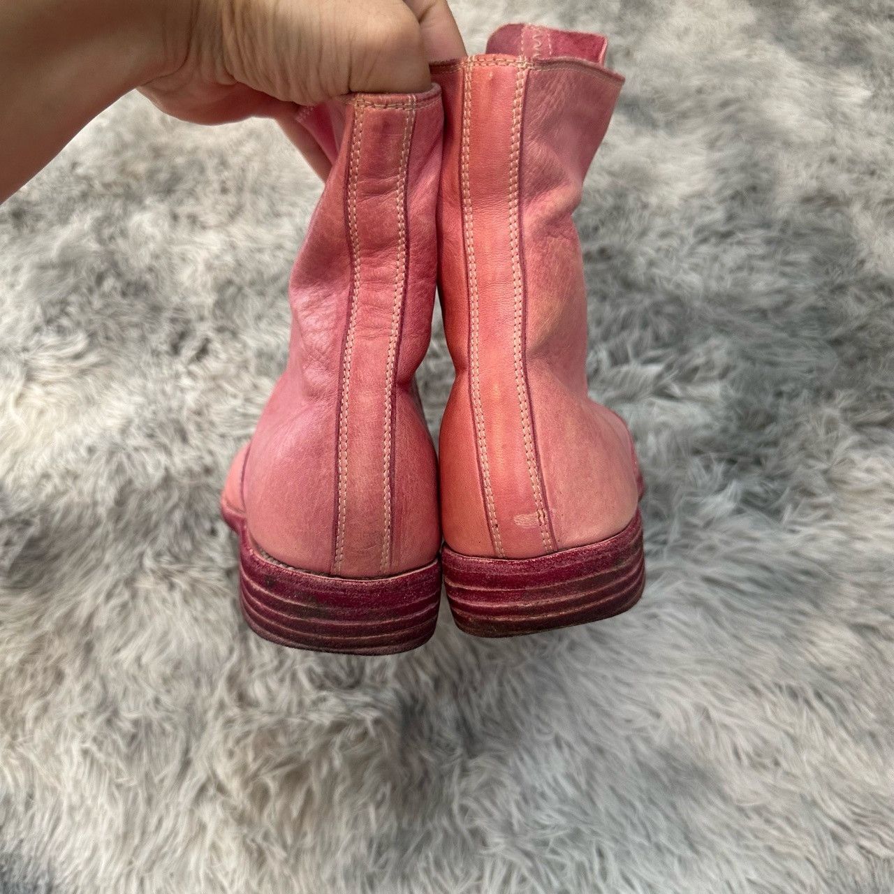 Guidi Guidi Pink Leather Front Zip Boots Size 37 Size US 7 / IT 37 - 3 Thumbnail