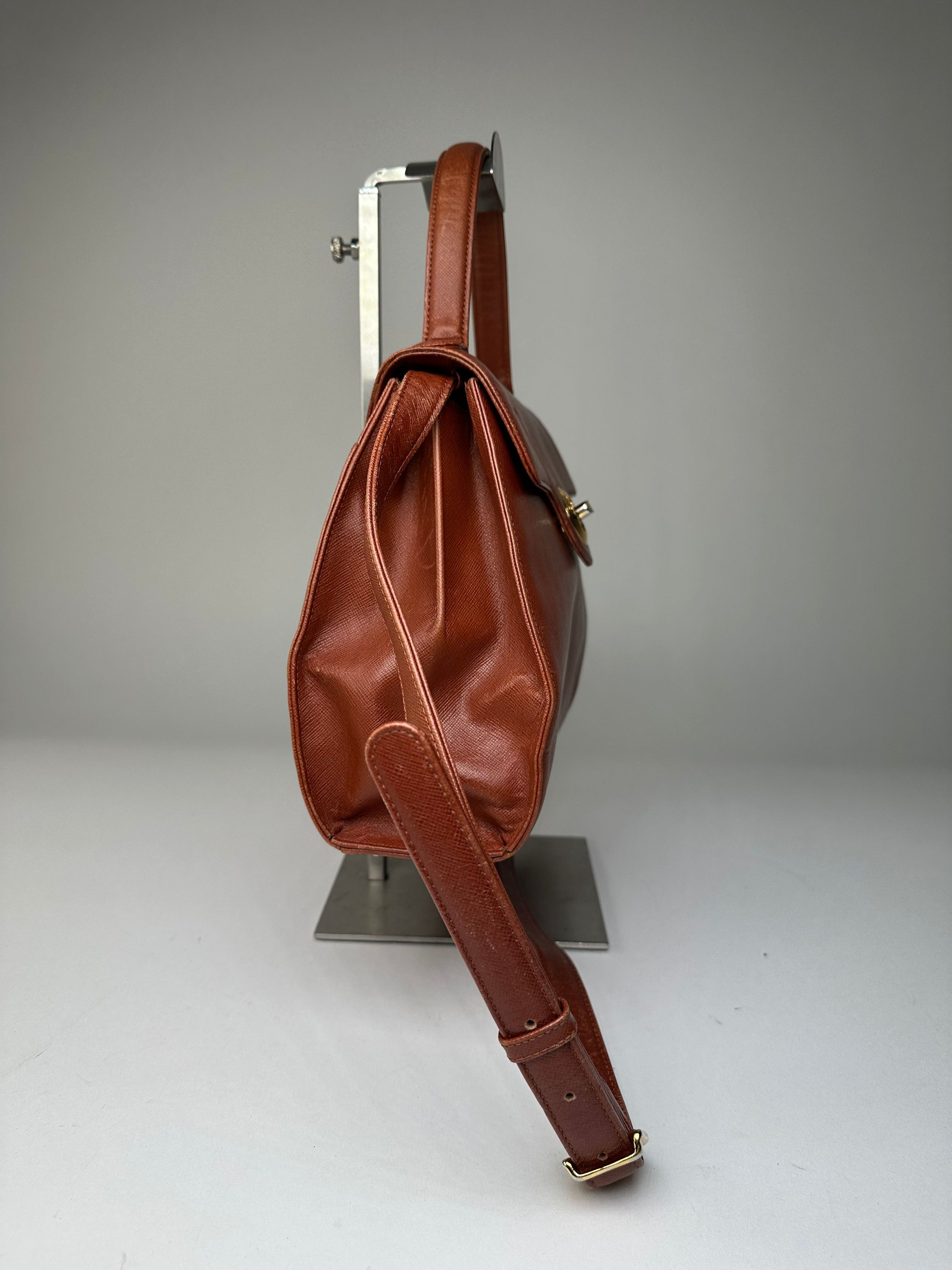 Givenchy Vintage Structured Leather Handbag Rust Gold Size ONE SIZE - 6 Thumbnail