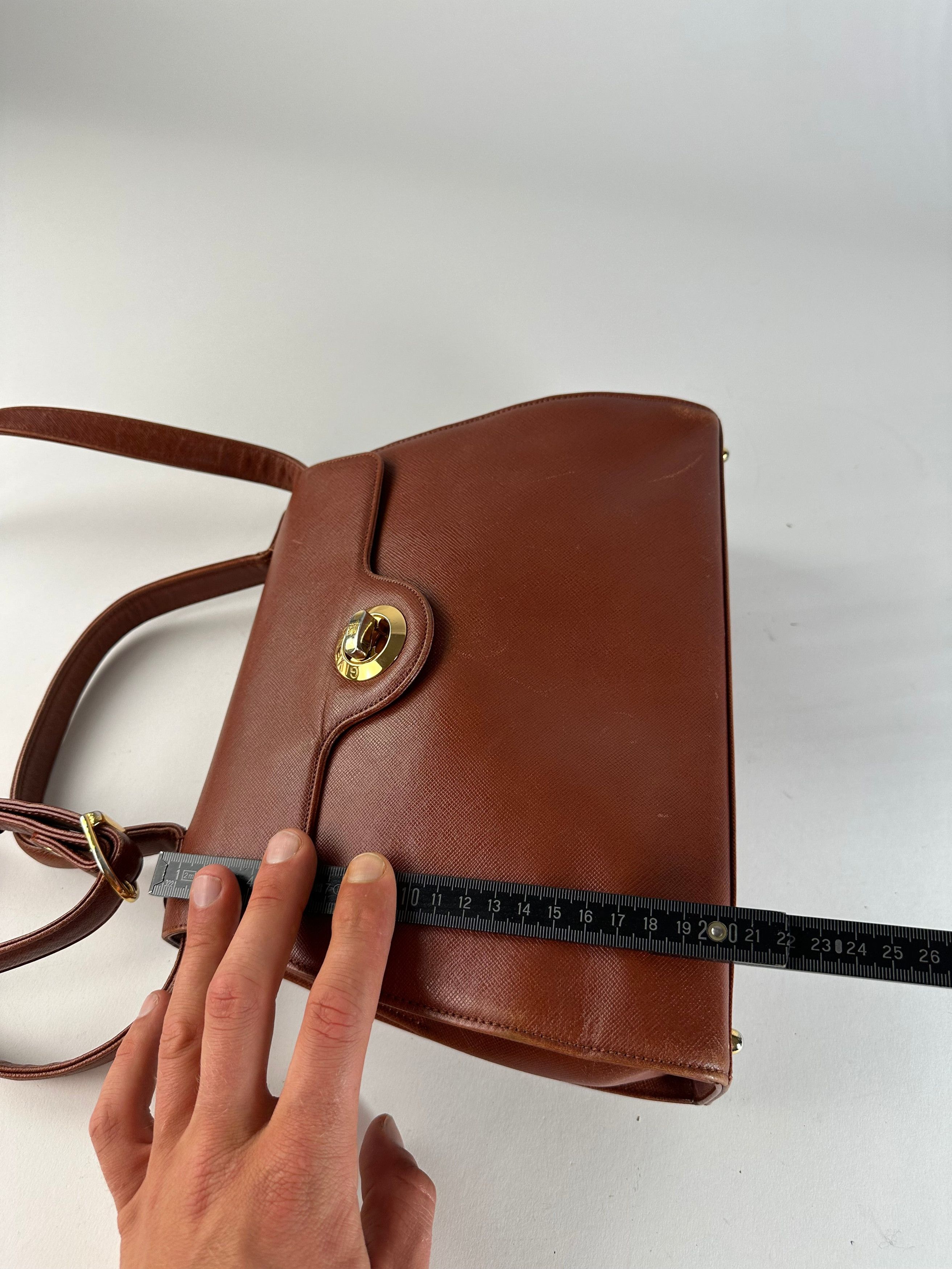 Givenchy Vintage Structured Leather Handbag Rust Gold Size ONE SIZE - 13 Thumbnail