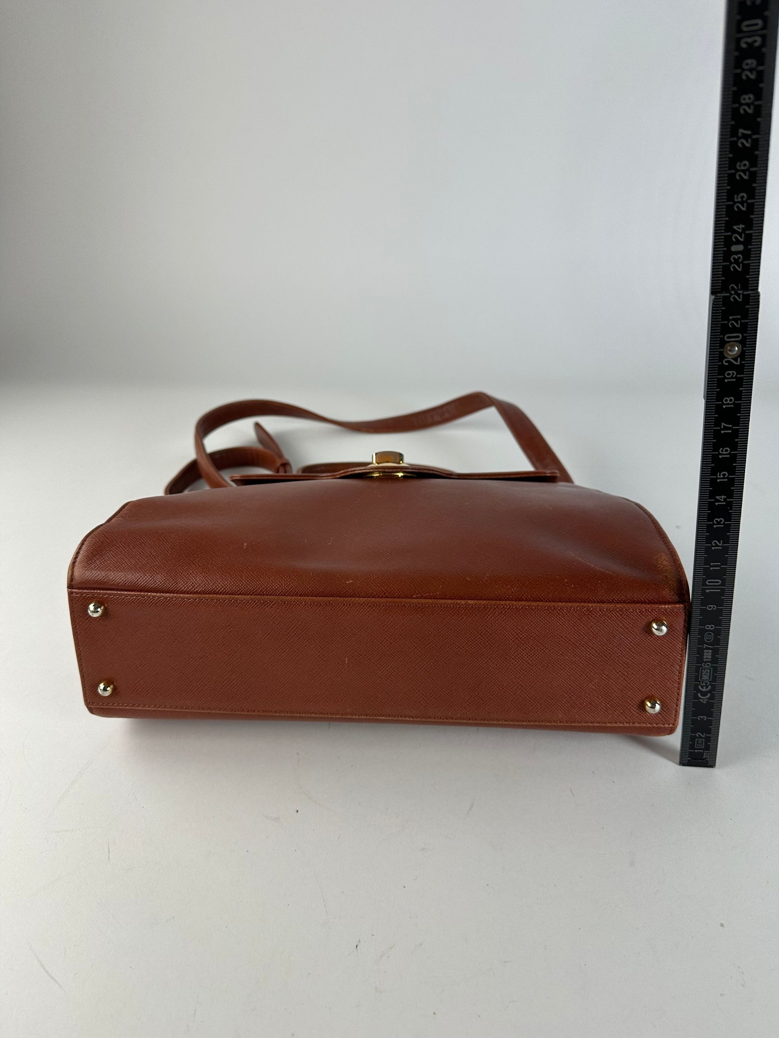 Givenchy Vintage Structured Leather Handbag Rust Gold Size ONE SIZE - 14 Thumbnail