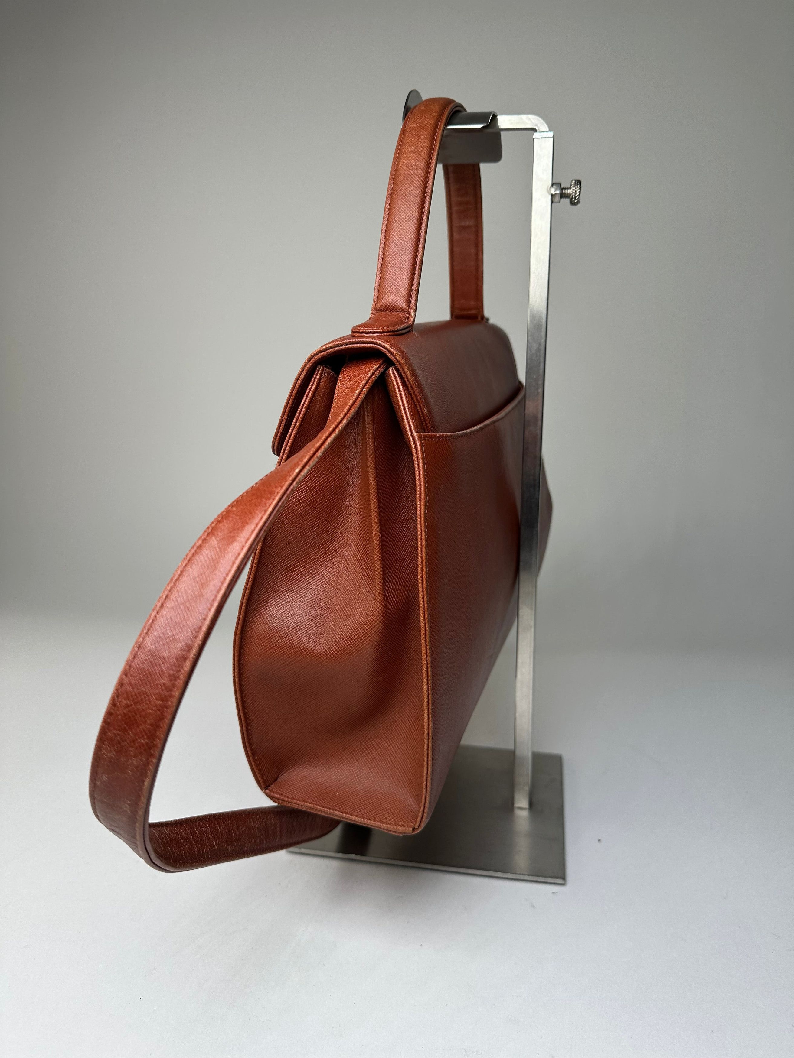 Givenchy Vintage Structured Leather Handbag Rust Gold Size ONE SIZE - 8 Thumbnail
