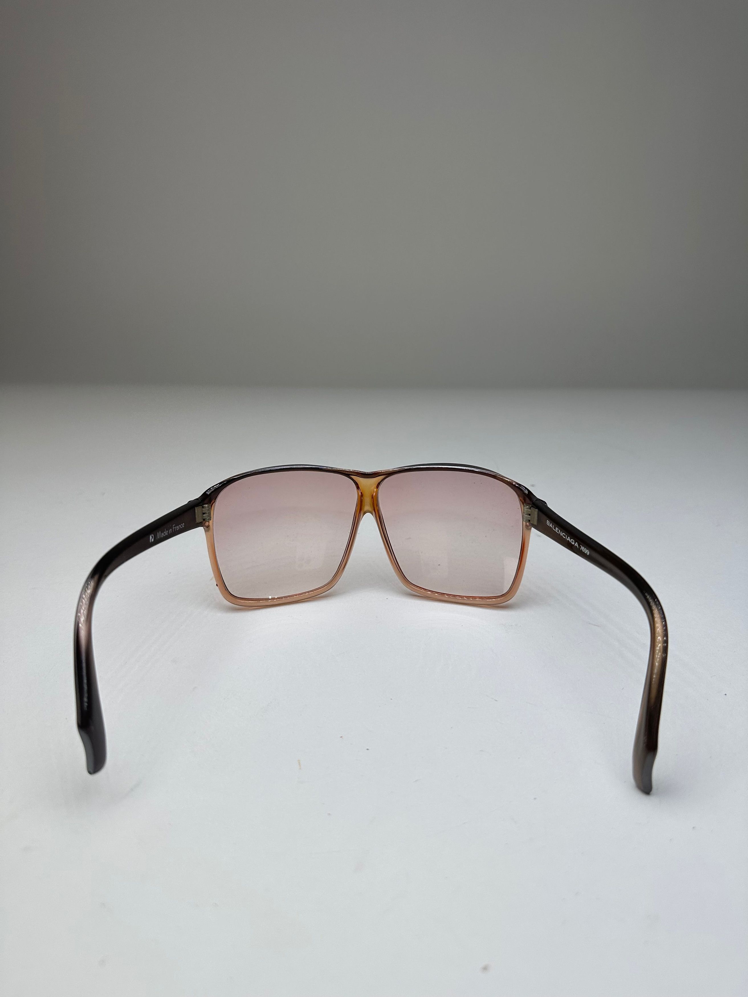 Balenciaga Vintage BB Logo Acetate Sunglasses Brown Pink Size ONE SIZE - 5 Thumbnail