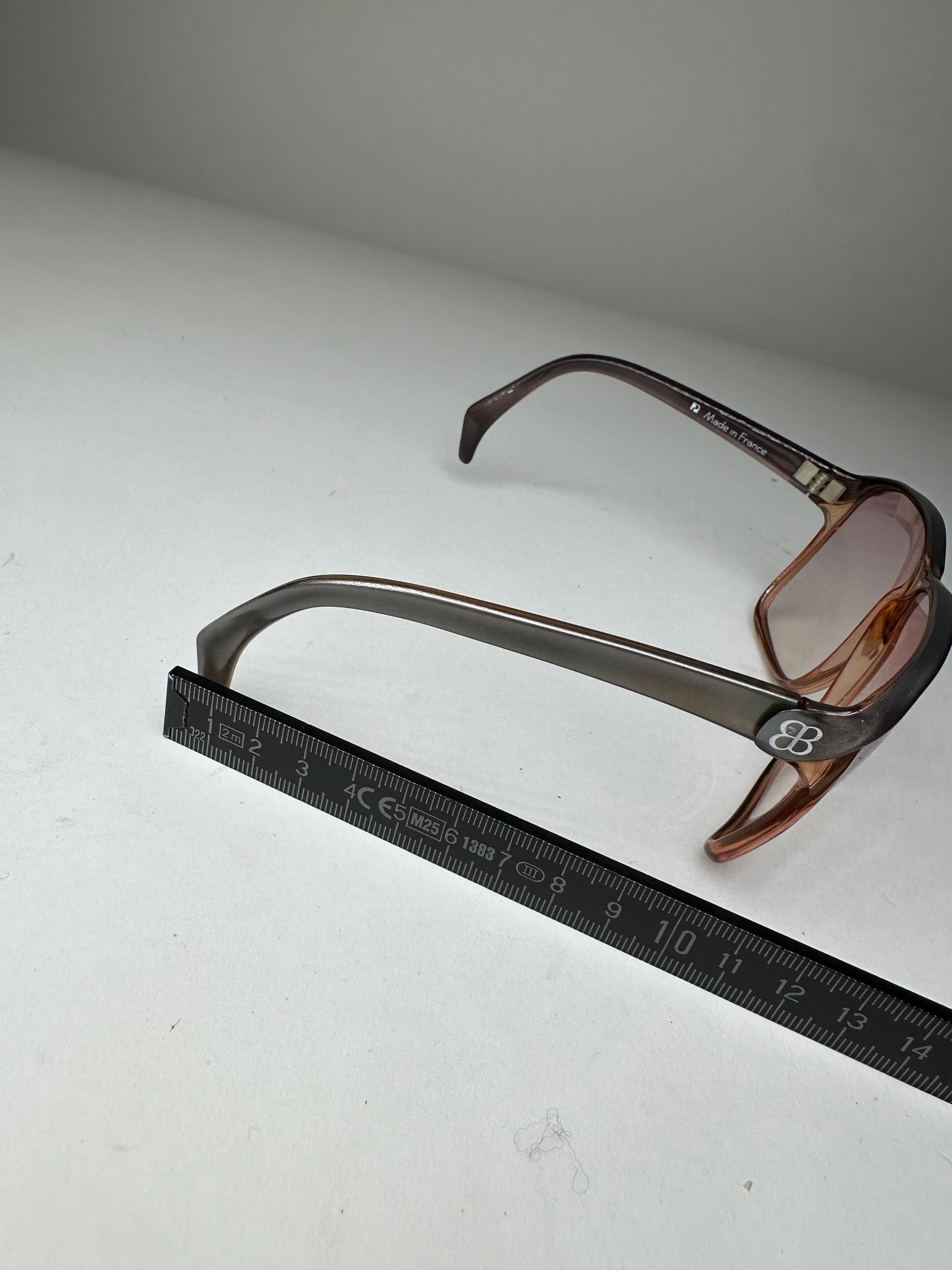 Balenciaga Vintage BB Logo Acetate Sunglasses Brown Pink Size ONE SIZE - 6 Thumbnail