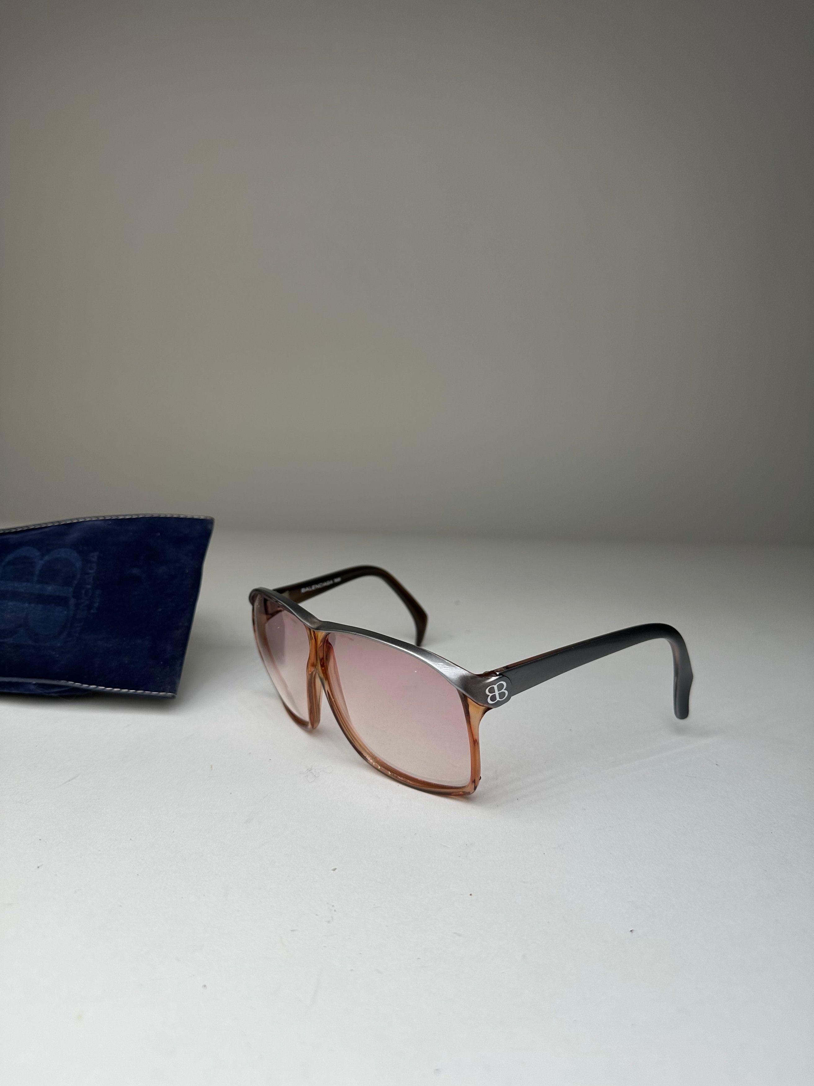 Balenciaga Vintage BB Logo Acetate Sunglasses Brown Pink Size ONE SIZE - 13 Thumbnail
