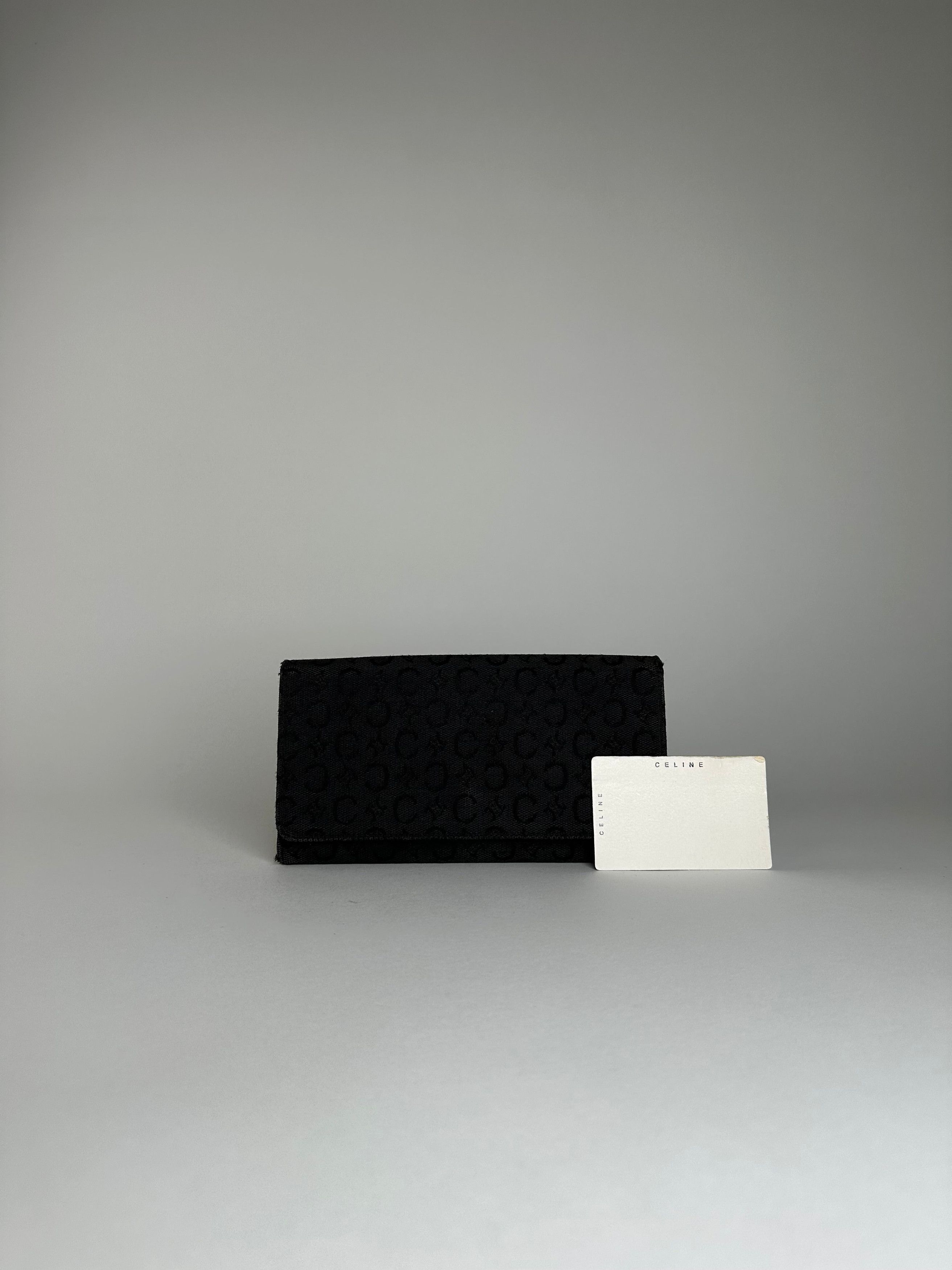 Celine Vintage CC Monogram Fabric Wallet Black Gold Size ONE SIZE - 9 Thumbnail