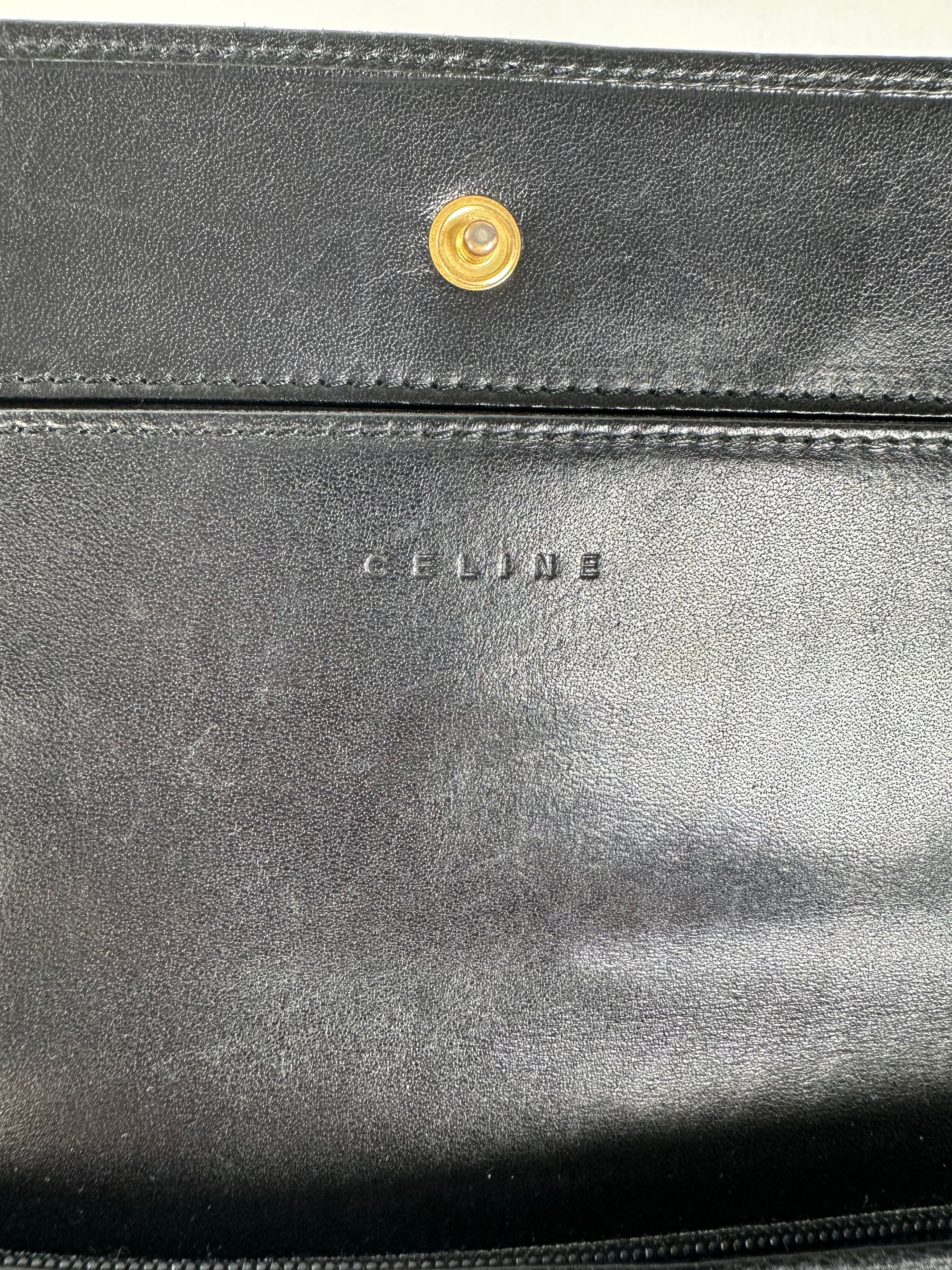 Celine Vintage CC Monogram Fabric Wallet Black Gold Size ONE SIZE - 5 Thumbnail