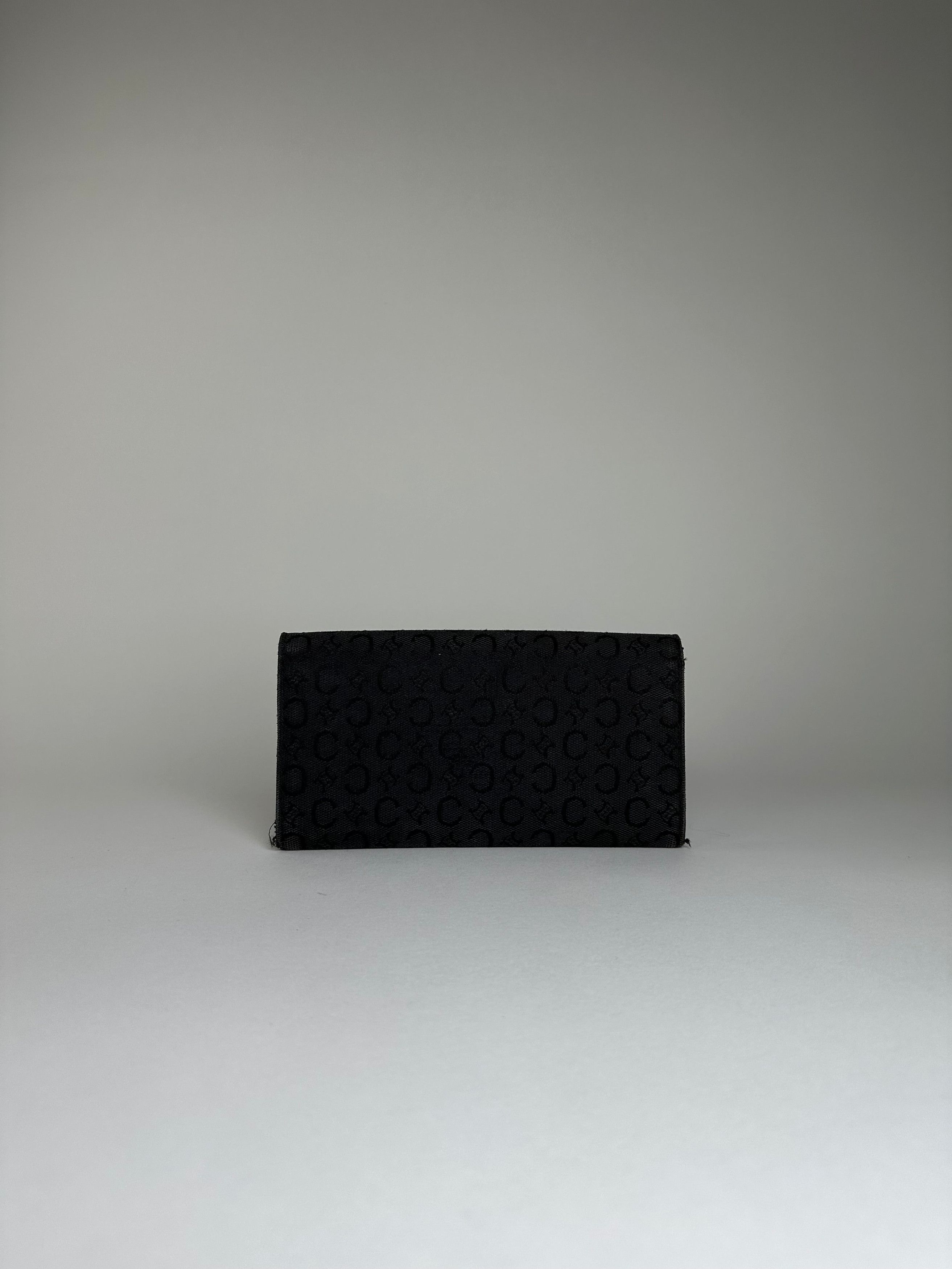 Celine Vintage CC Monogram Fabric Wallet Black Gold Size ONE SIZE - 10 Thumbnail