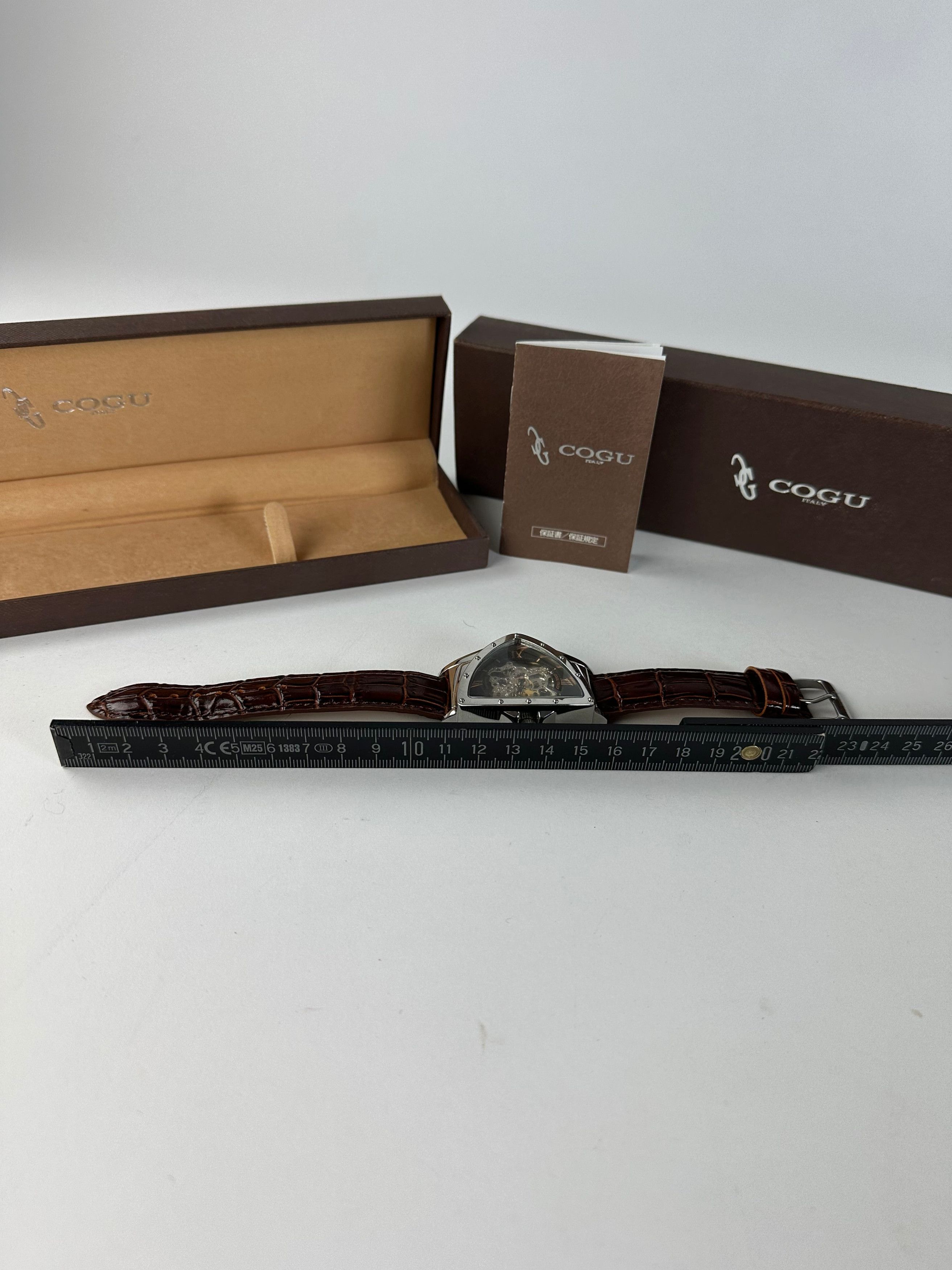 Other Vintage Cogu Leather Strap Bracelet Watch Brown Silver Size ONE SIZE - 6 Thumbnail