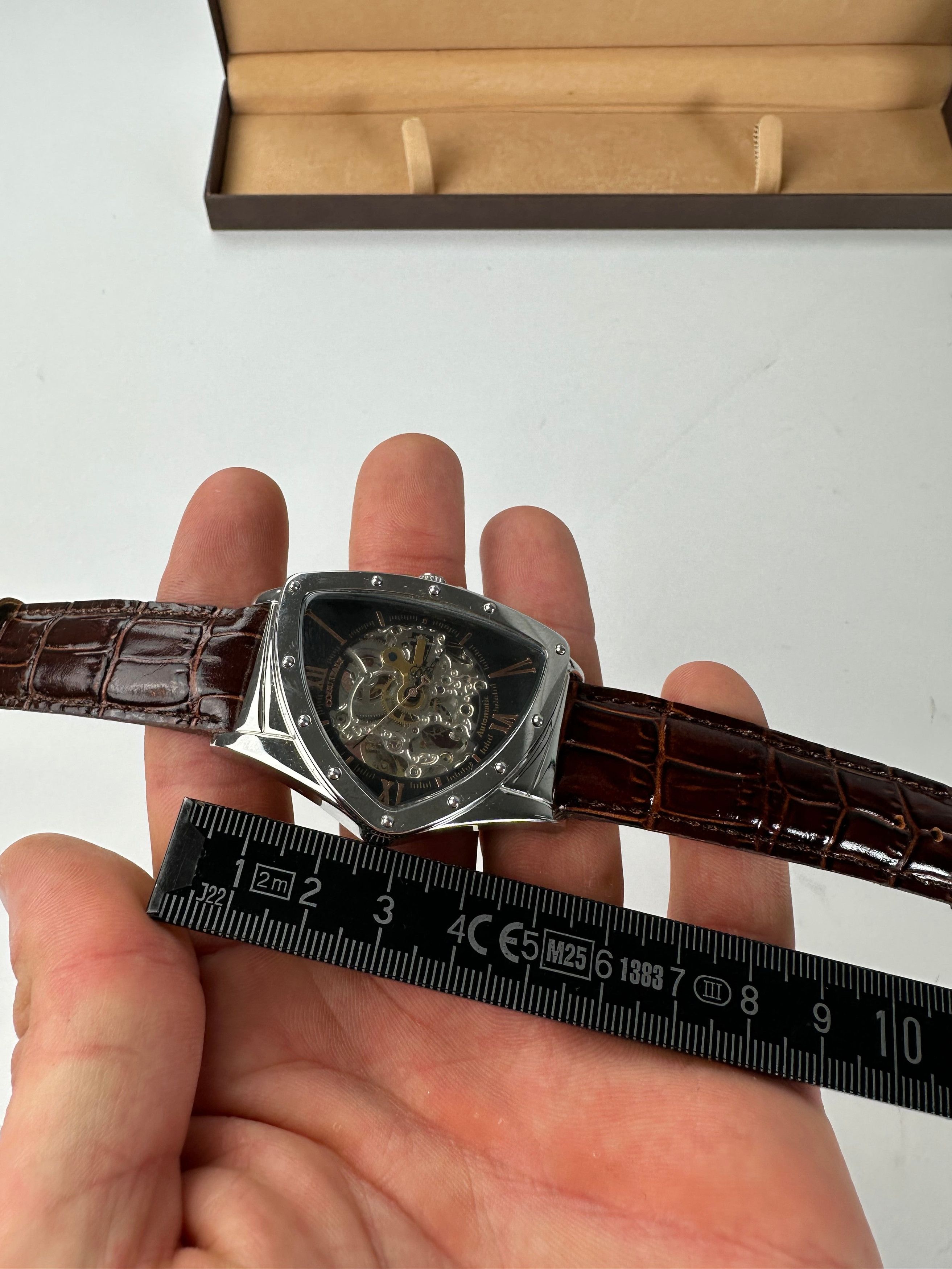 Other Vintage Cogu Leather Strap Bracelet Watch Brown Silver Size ONE SIZE - 13 Thumbnail