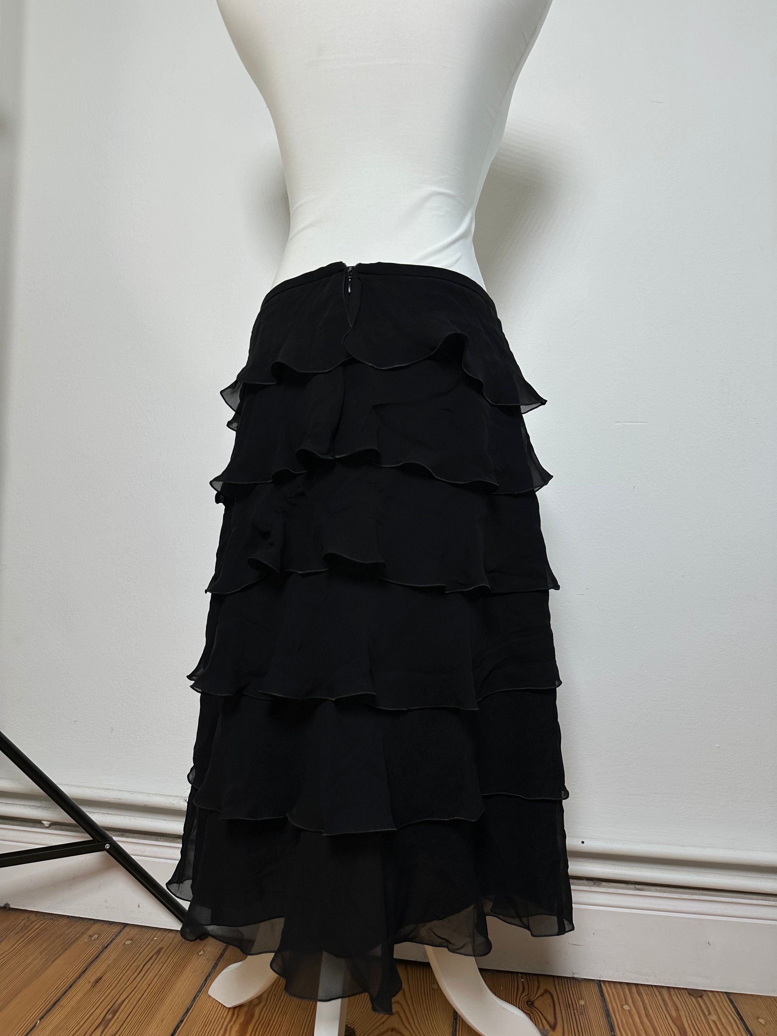 Armani Vintage Chiffon Skirt Black M Size 30" / US 8 / IT 44 - 11 Thumbnail
