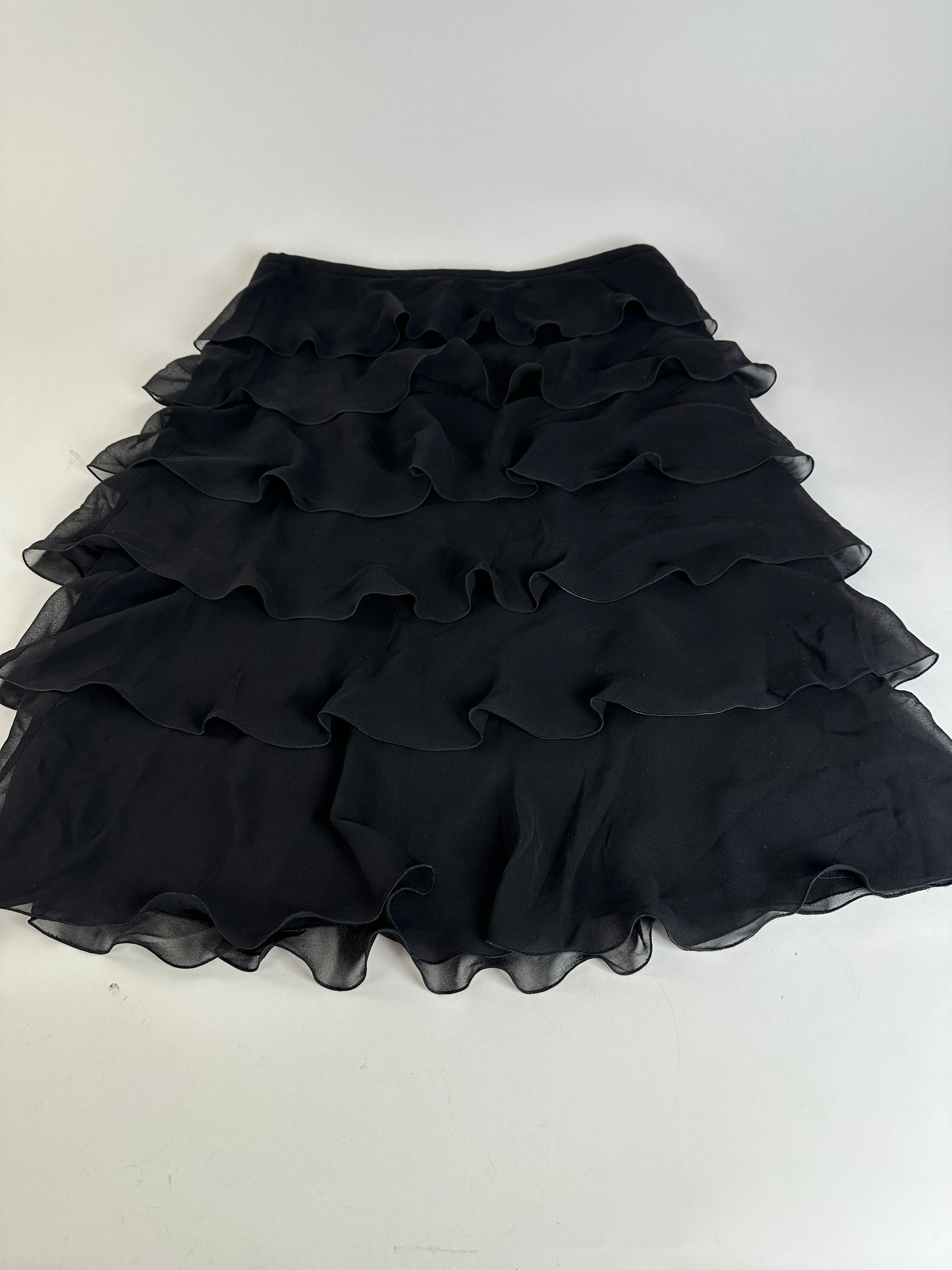 Armani Vintage Chiffon Skirt Black M Size 30" / US 8 / IT 44 - 4 Thumbnail