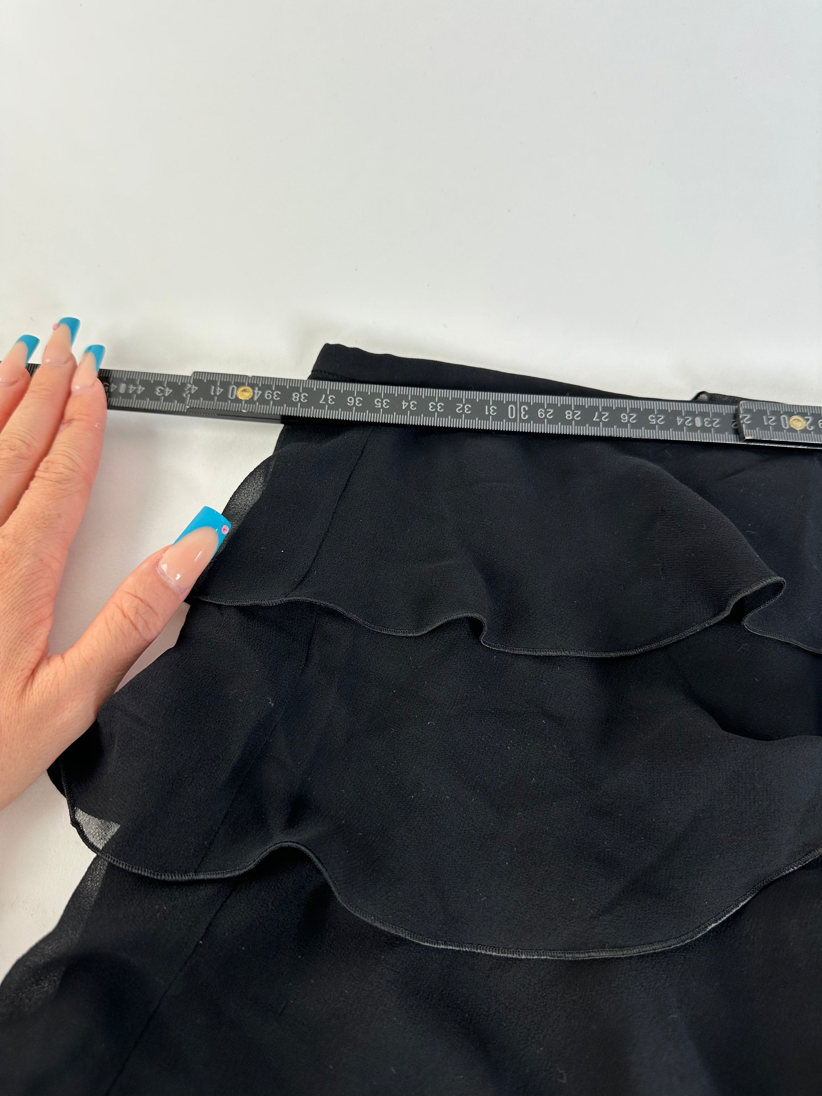 Armani Vintage Chiffon Skirt Black M Size 30" / US 8 / IT 44 - 6 Thumbnail