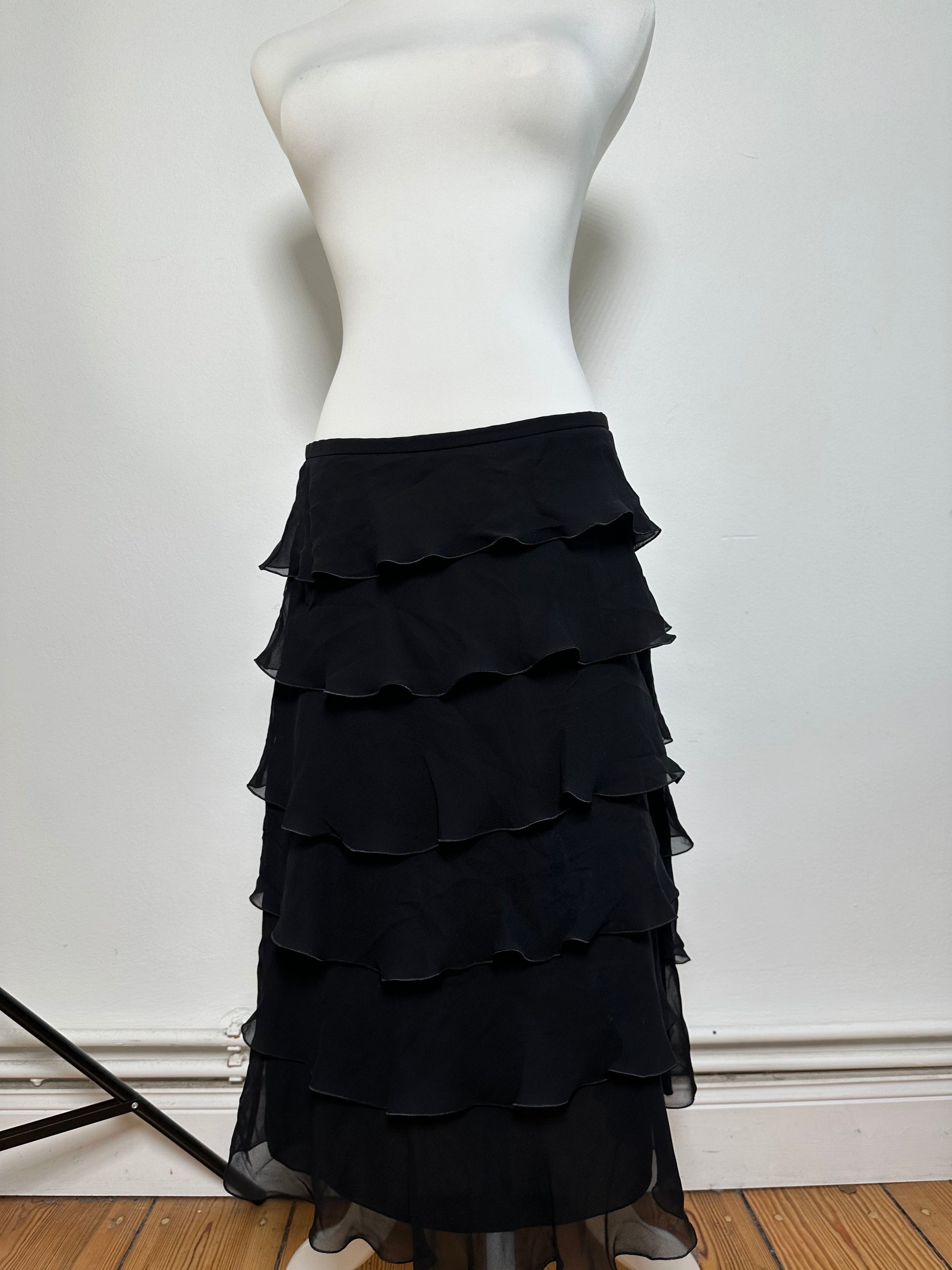 Armani Vintage Chiffon Skirt Black M Size 30" / US 8 / IT 44 - 10 Thumbnail