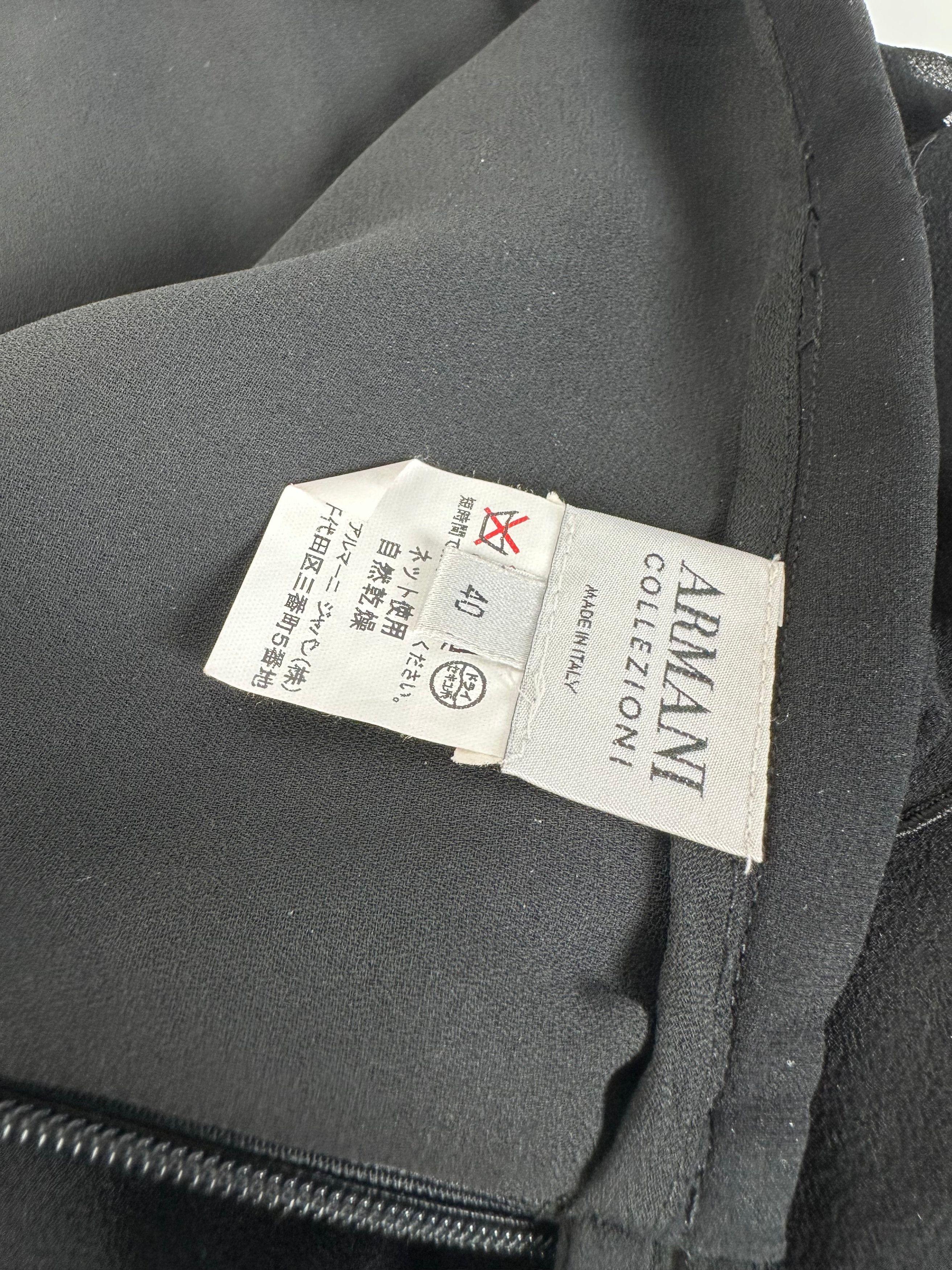 Armani Vintage Chiffon Skirt Black M Size 30" / US 8 / IT 44 - 8 Thumbnail