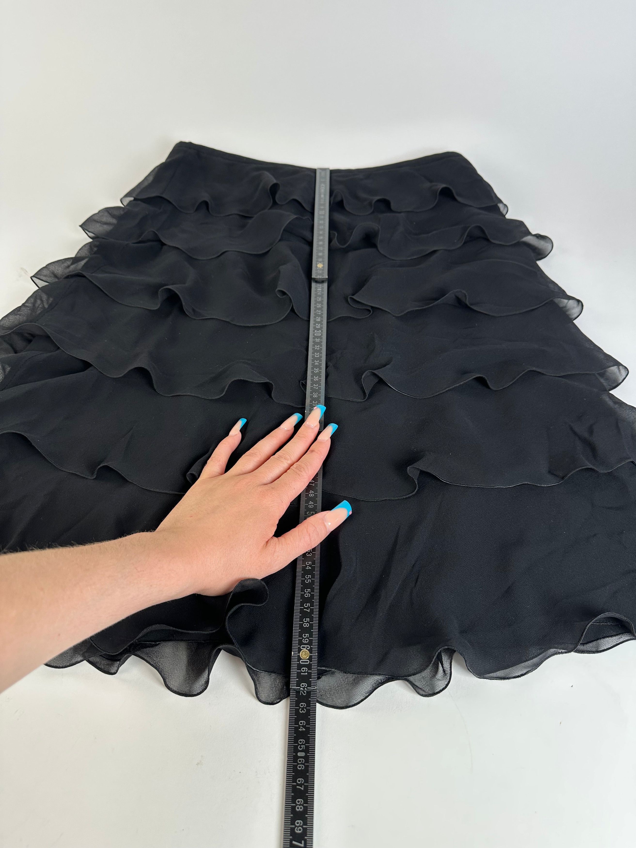 Armani Vintage Chiffon Skirt Black M Size 30" / US 8 / IT 44 - 5 Thumbnail