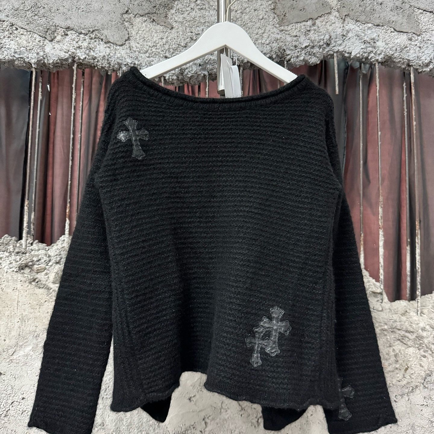 Chrome Hearts Chrome Hearts Leather Cross Cashmere Sweater Size S Size S / US 4 / IT 40 - 2 Thumbnail