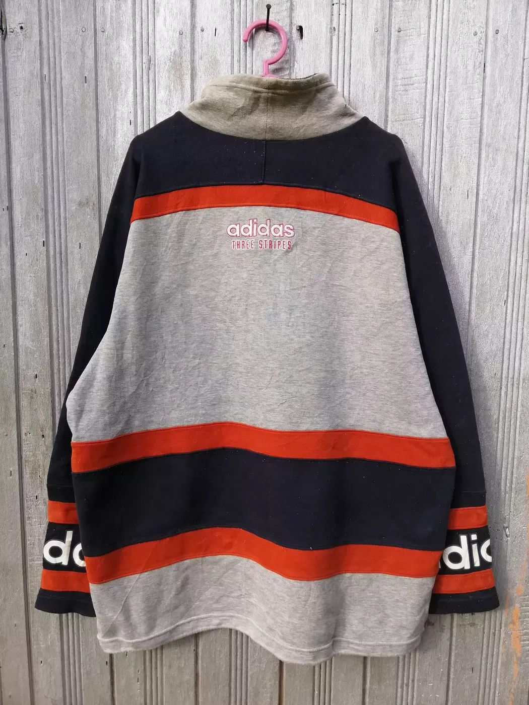 Adidas Vintage Adidas Three Stripes Multicolour Sweatshirt Big Logo Size US L / EU 52-54 / 3 - 7 Thumbnail