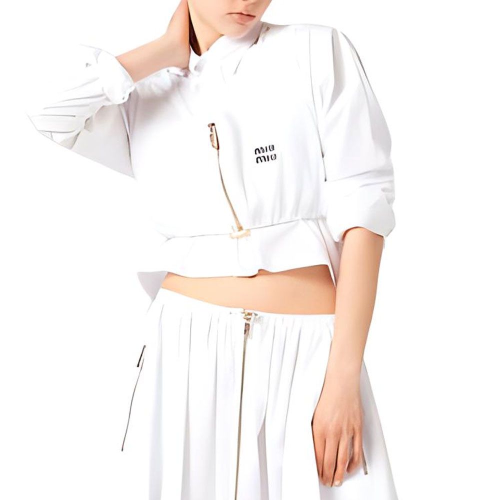Miu Miu Miu Miu Logo Zip Crop Top Size 38 | Grailed