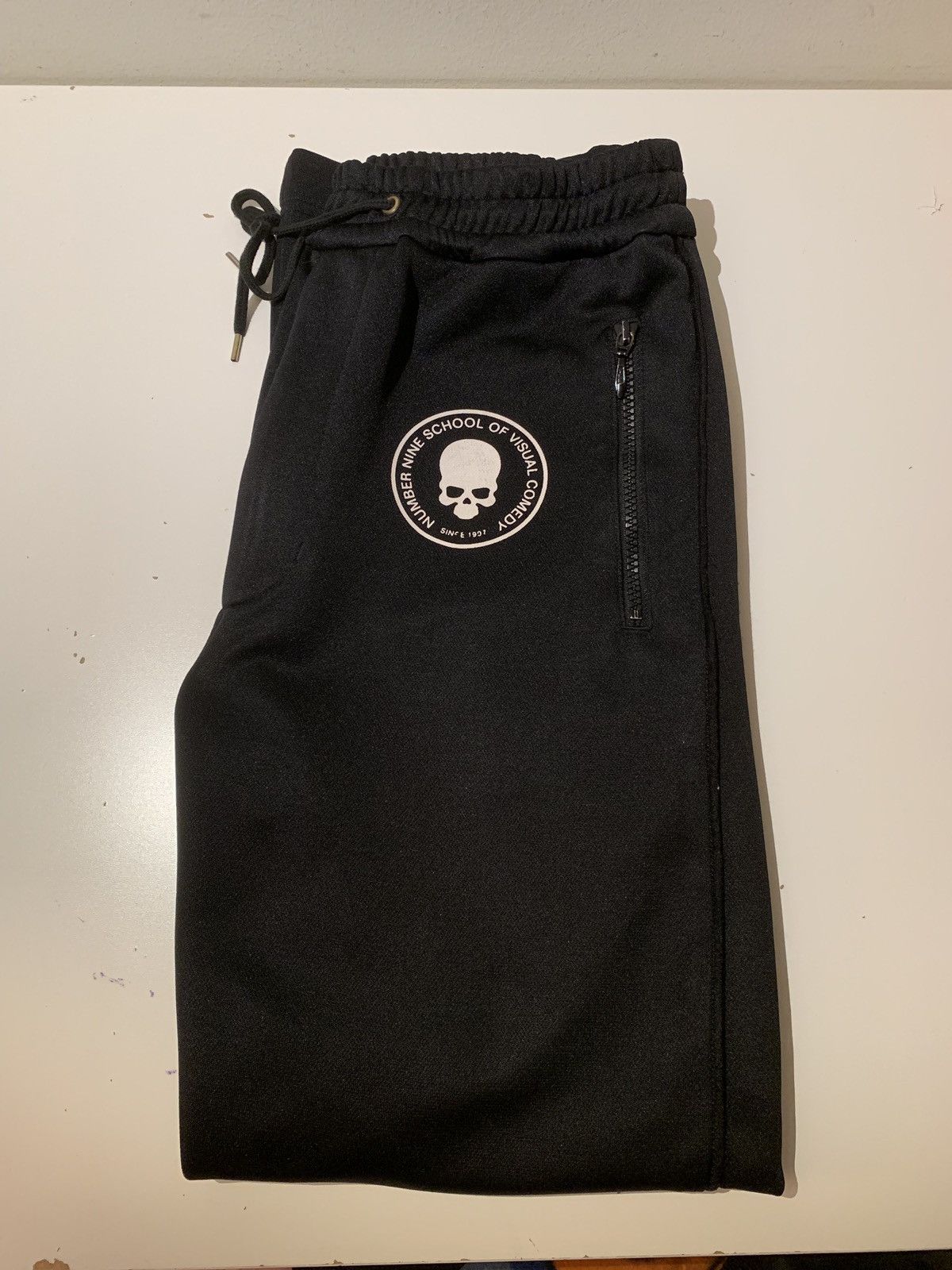 image of Number N Ine Number (N)Ine School Of Visual Comedy Track Pants in Black, Men's (Size 30)