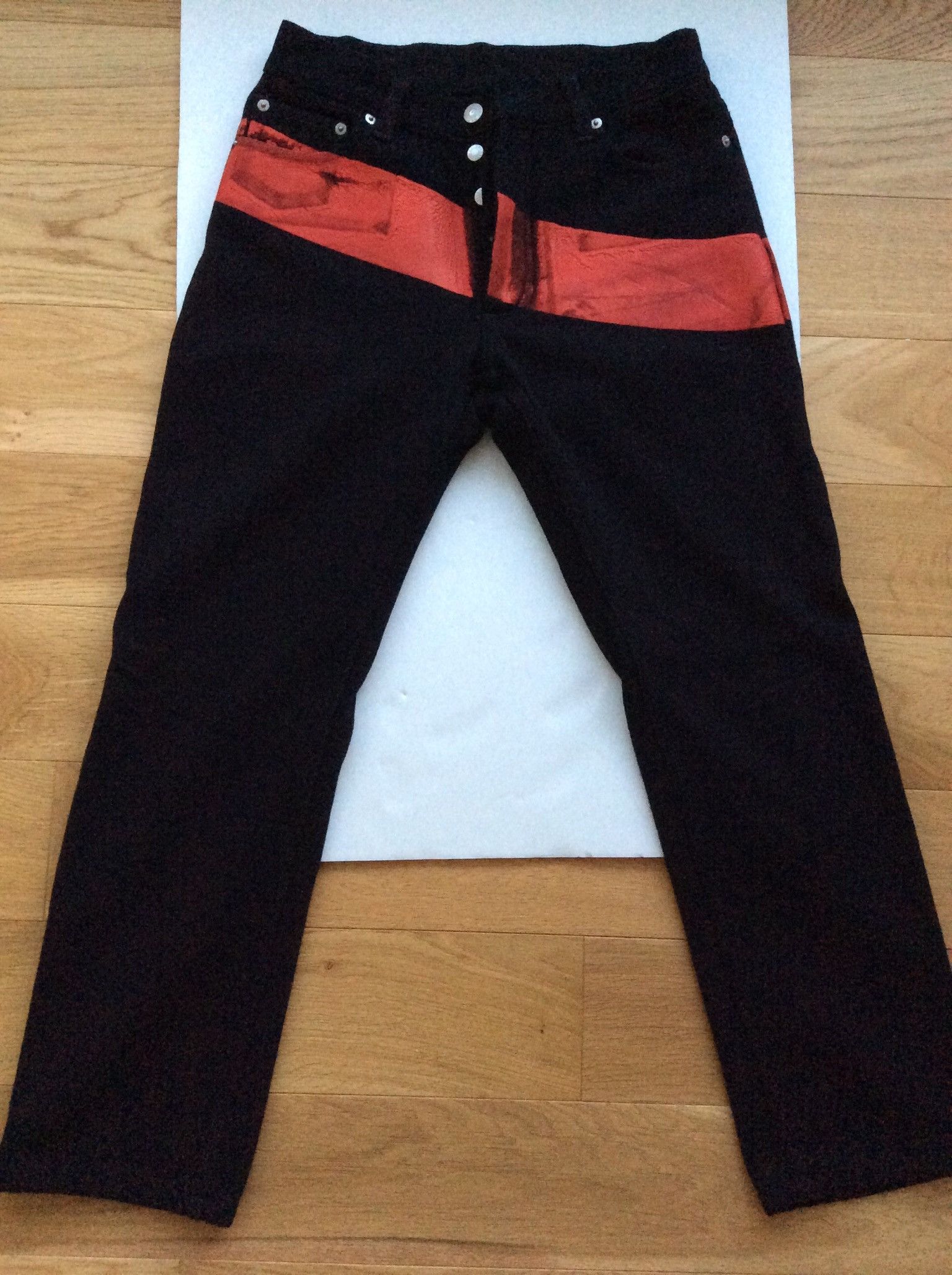 Helmut Lang 1997 Helmut Lang Red Stripe wool pants Rare | Grailed