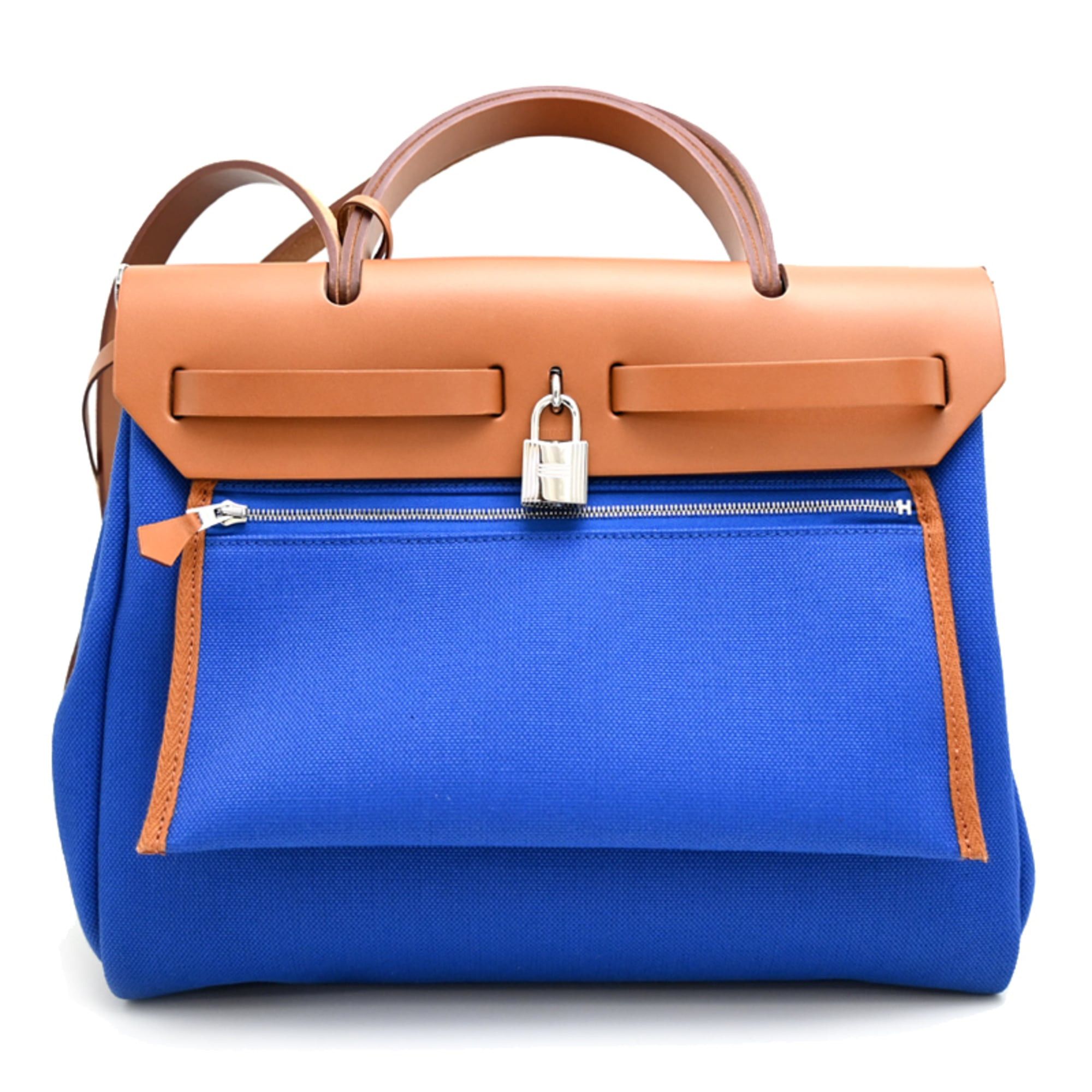 Hermes Hermes Herbag Zip PM, U stamp, 2022 model, with pouch, women's handbag, Toile Blue. Size ONE SIZE - 2 Thumbnail