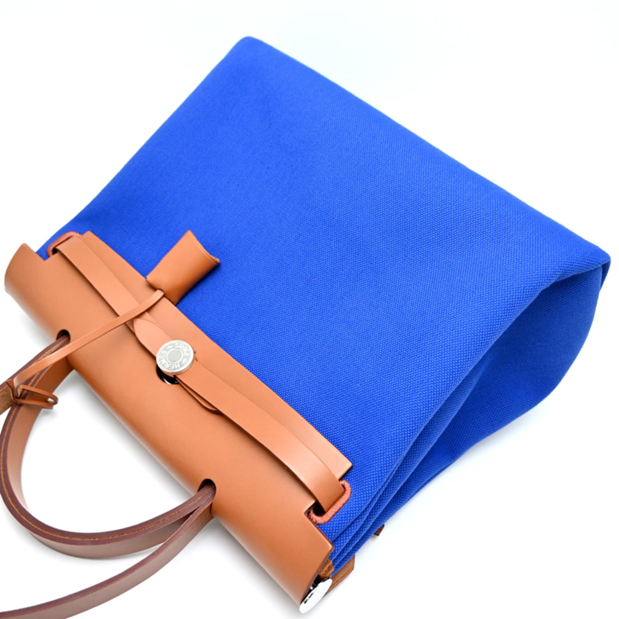 Hermes Hermes Herbag Zip PM, U stamp, 2022 model, with pouch, women's handbag, Toile Blue. Size ONE SIZE - 3 Thumbnail