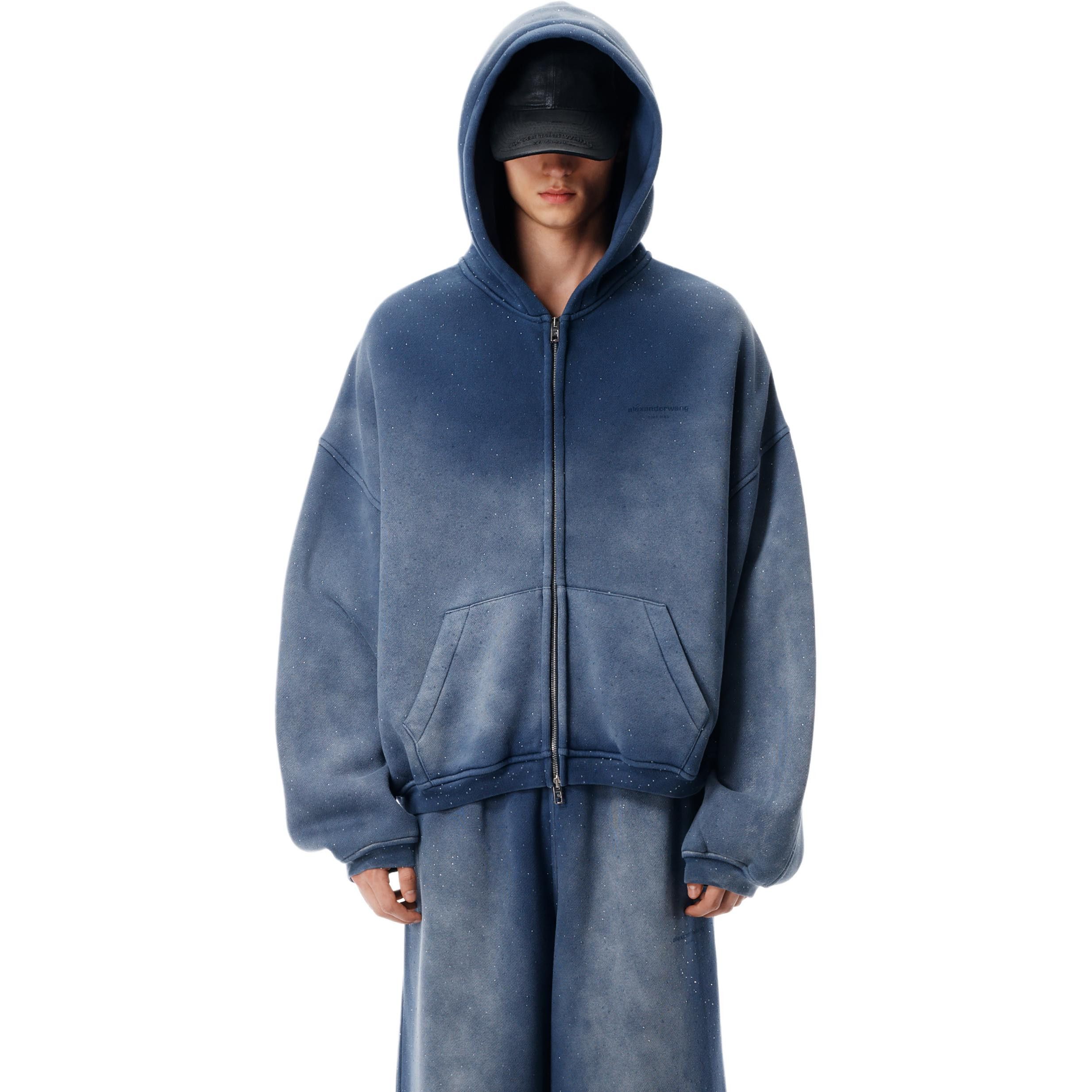 Alexander Wang Rhinestone Zip Hoodie Size S main image 5