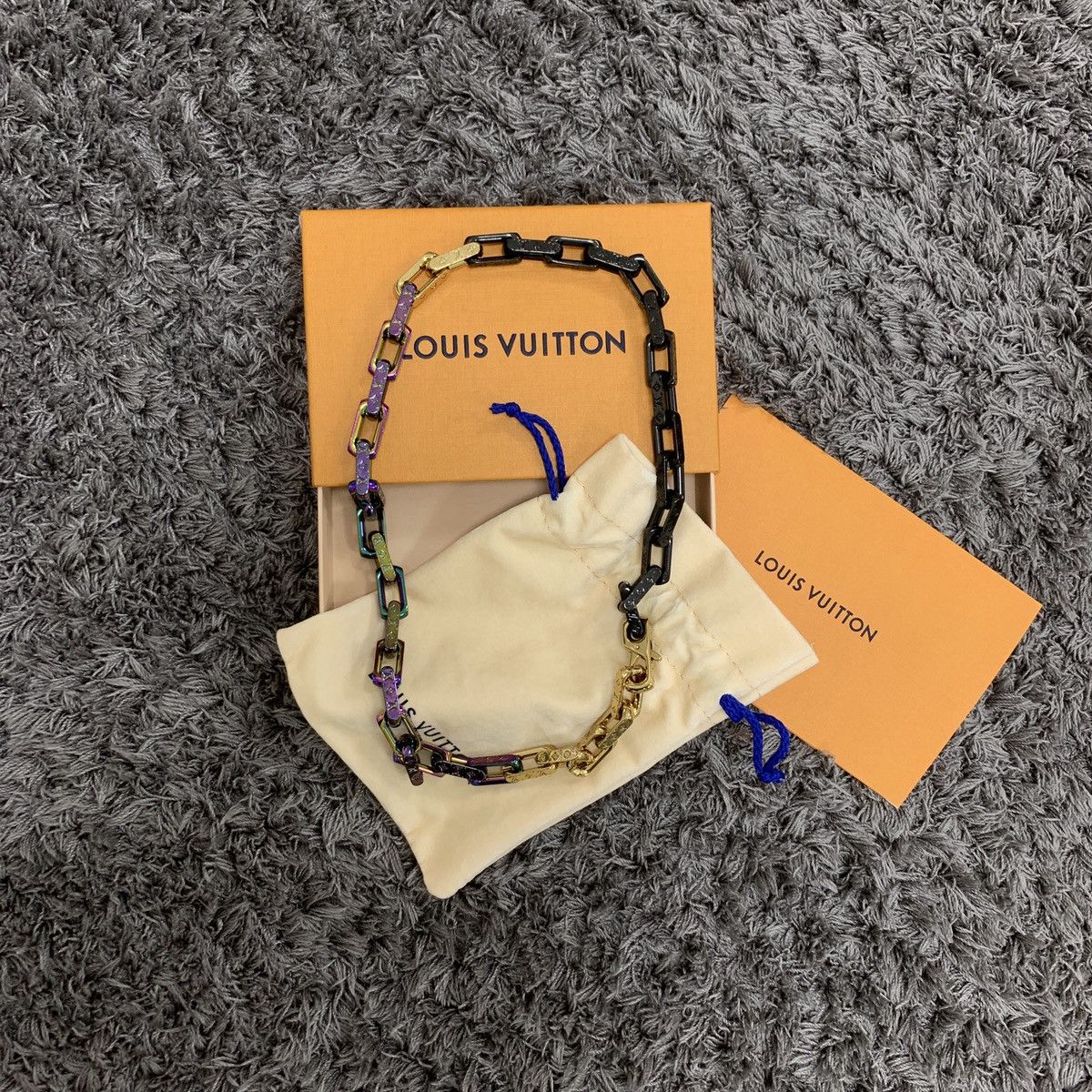 Lv Monogram Colors Chain Necklace For Men