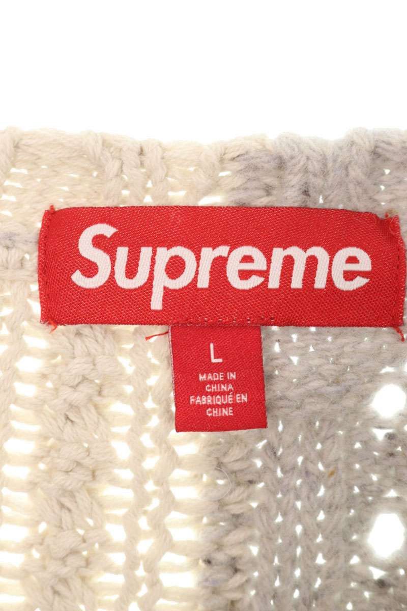 Supreme 23AW Patchwork Cable Knit Cardigan White Size L