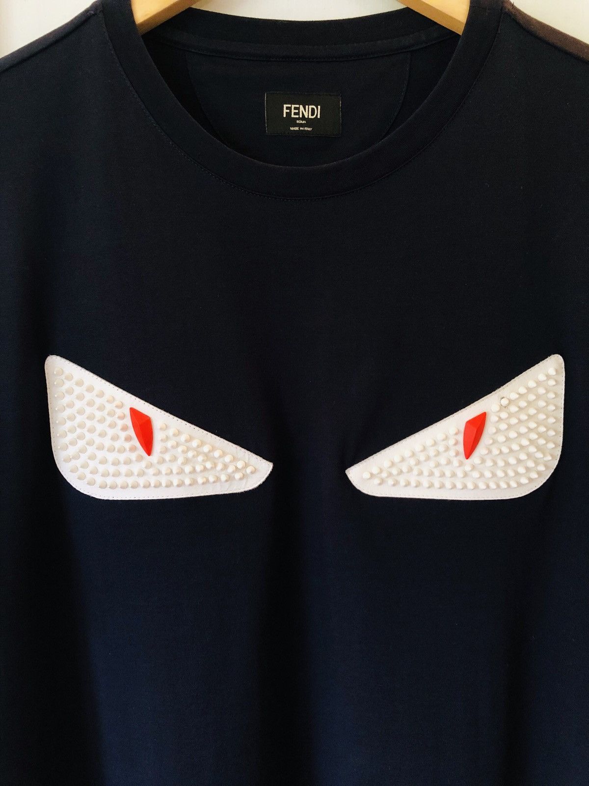 Fendi 750 FINAL DROP Fendi Spike Dark Blue Monster T Shirt Grailed