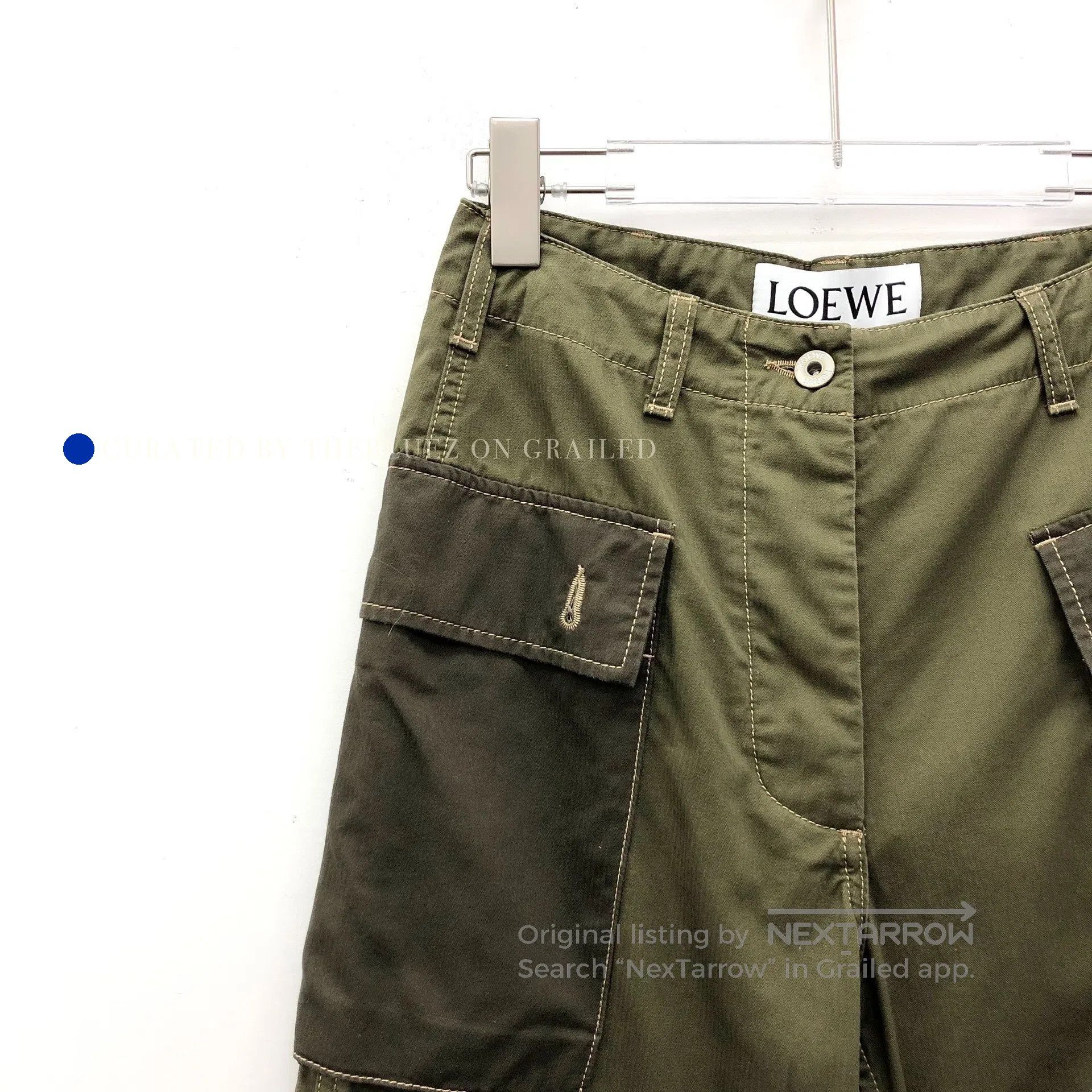 Loewe Dark Green Cotton Trousers Size US 34 / EU 50 - 3 Thumbnail
