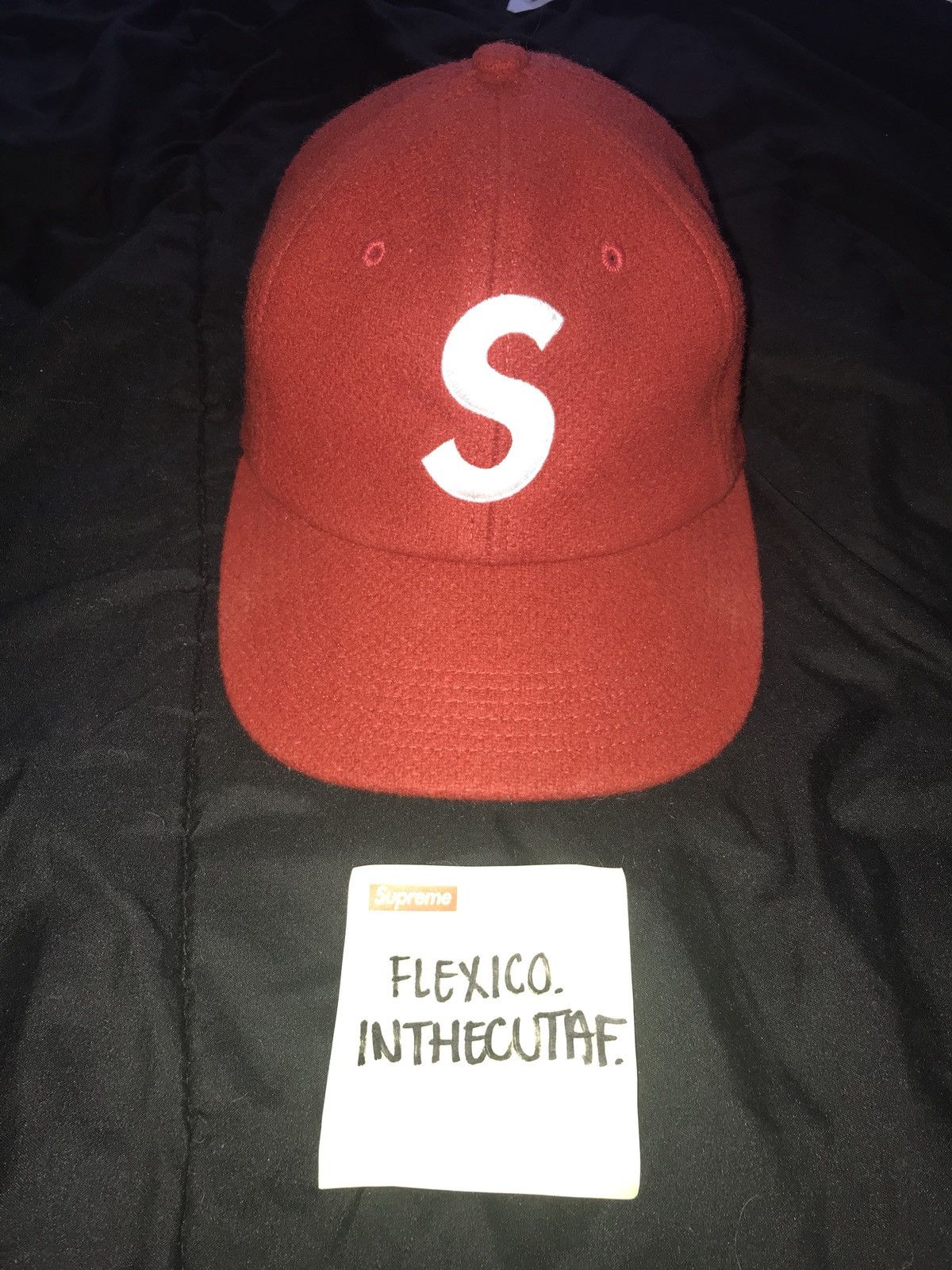 Supreme FW15 Wool S Logo 6-Panel Red Cap